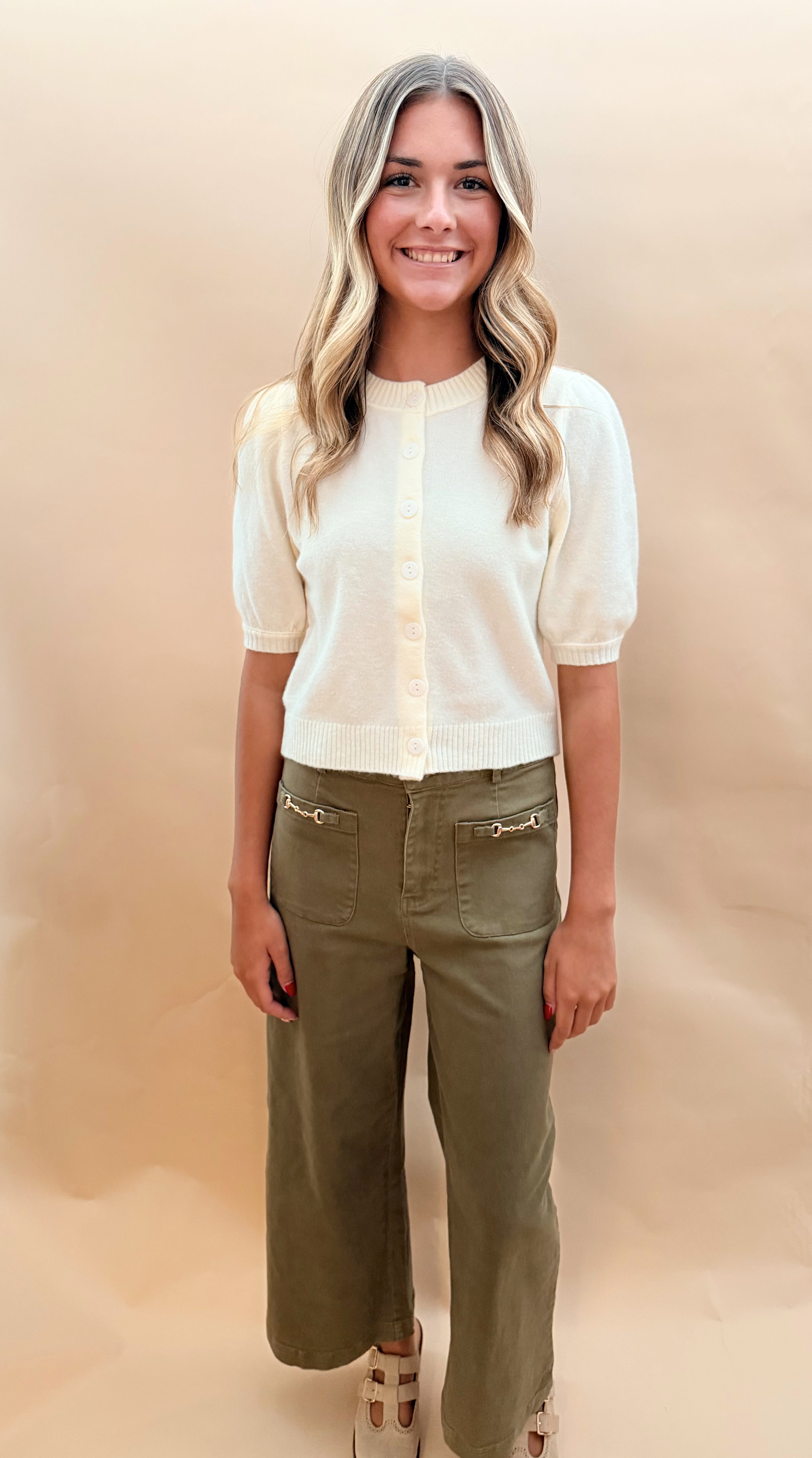 Wide Leg Pants Horse-bit Detail