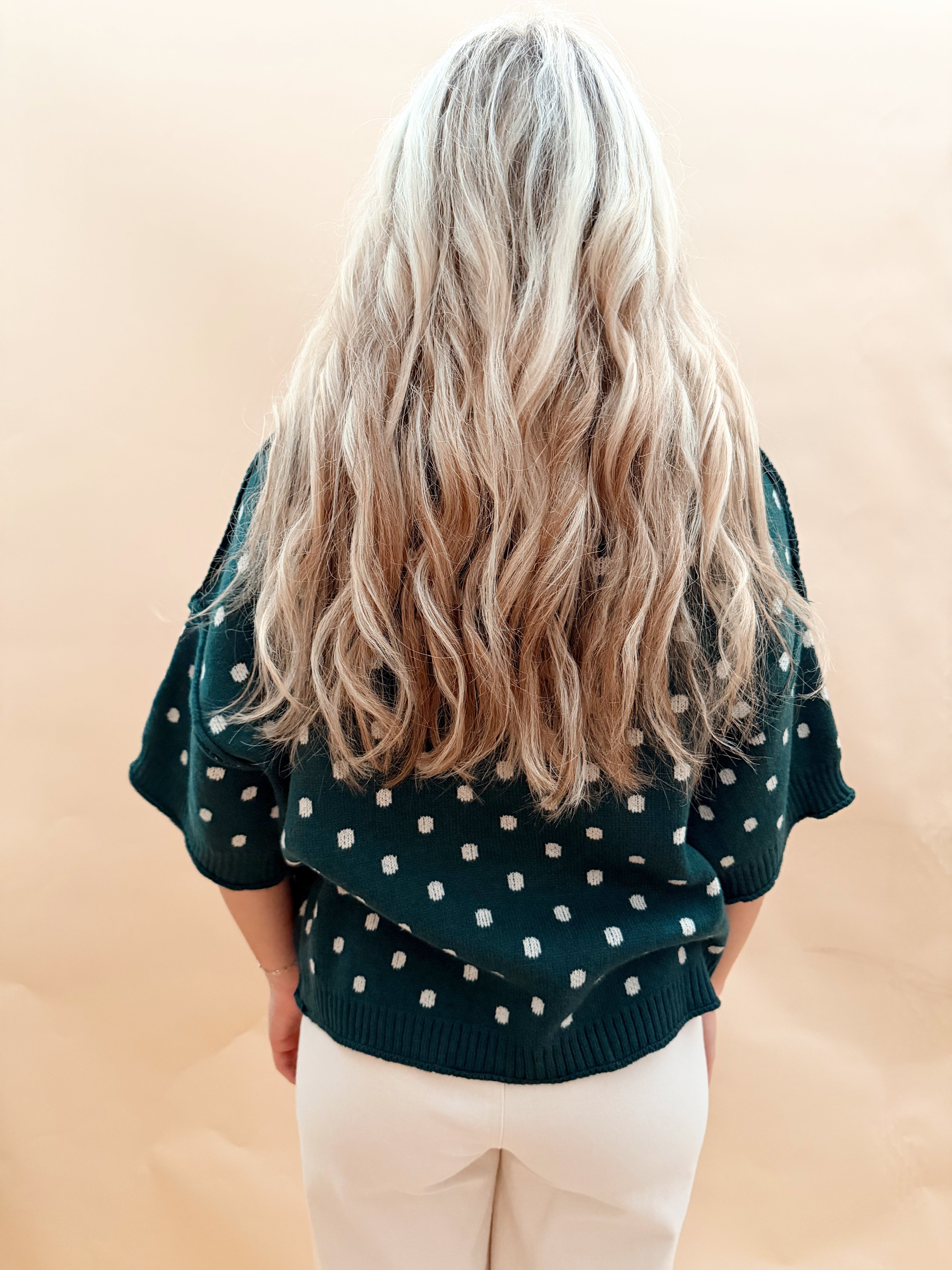 Polka Dot Short Sleeved Sweaters