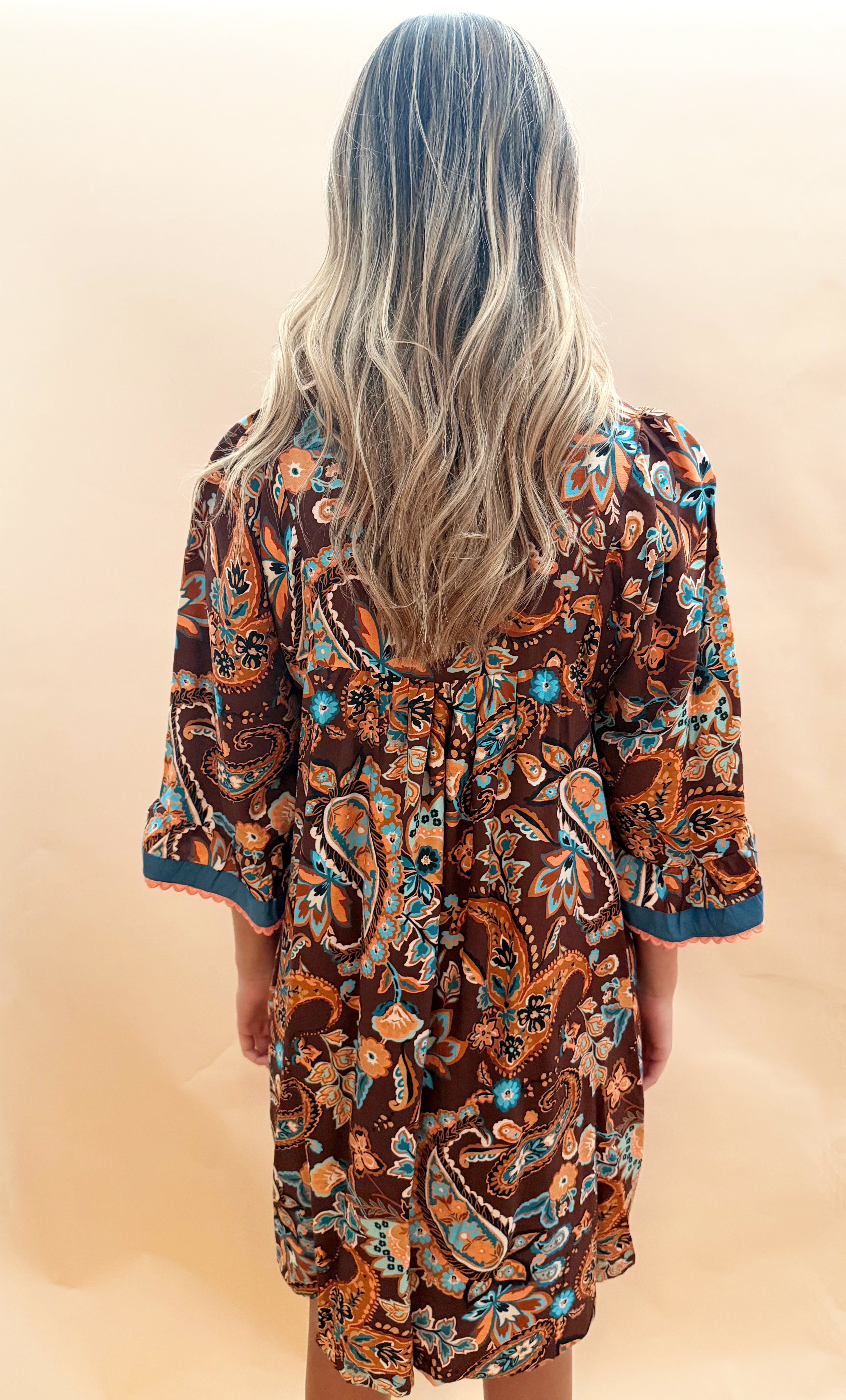 Frilled Tie Neck Mini Dress