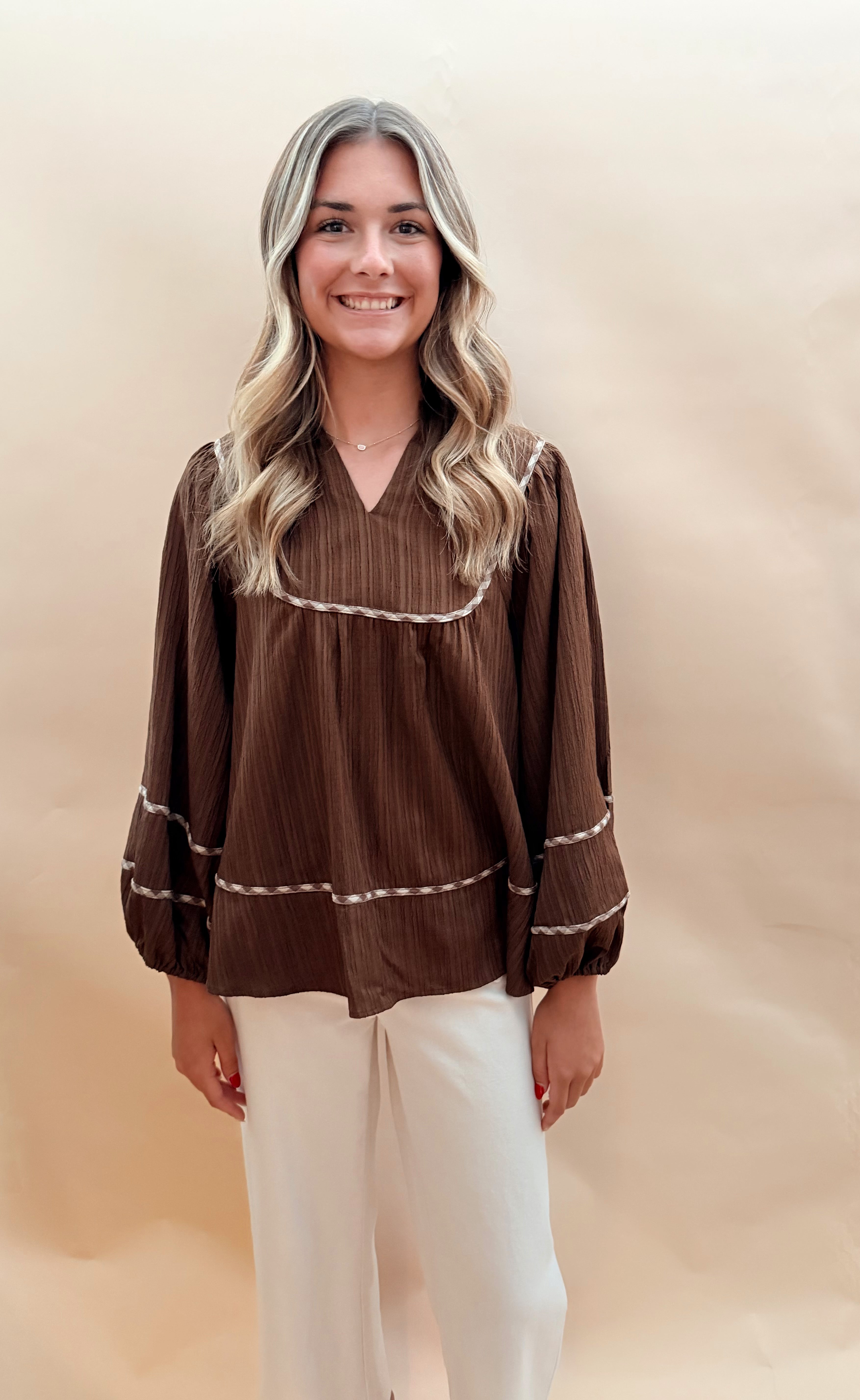 V-neck Mandarin Collared Top