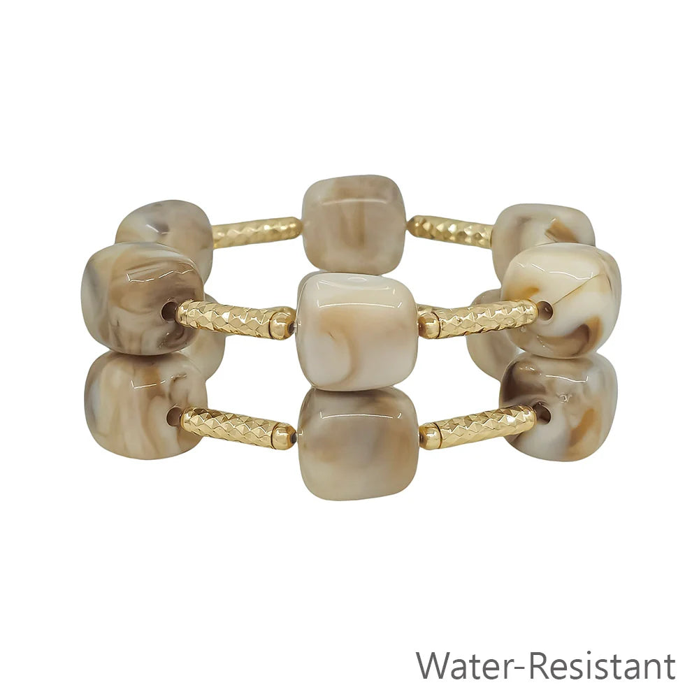 Beaded set of two stretch bracelet