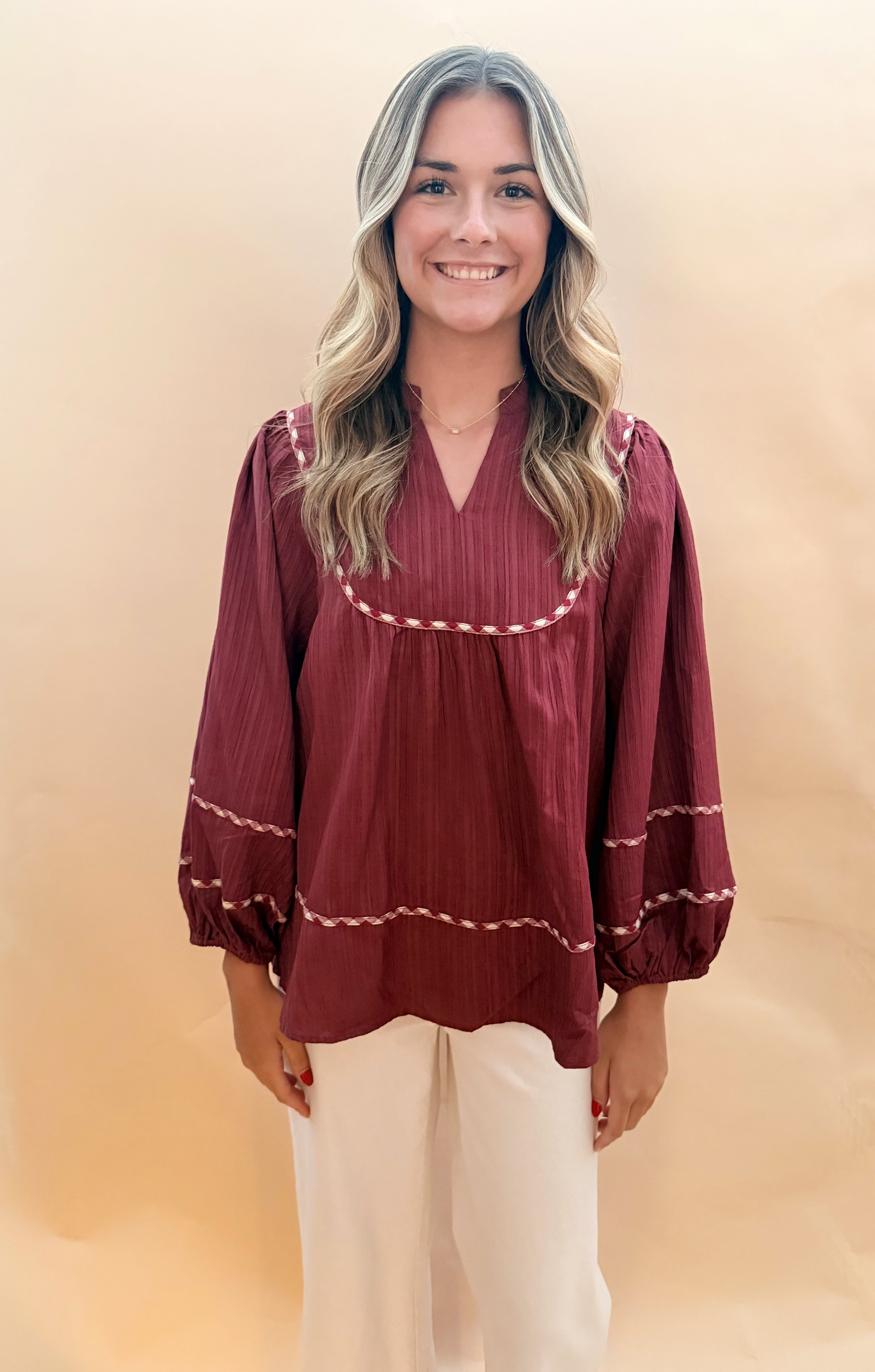 V-neck Mandarin Collared Top
