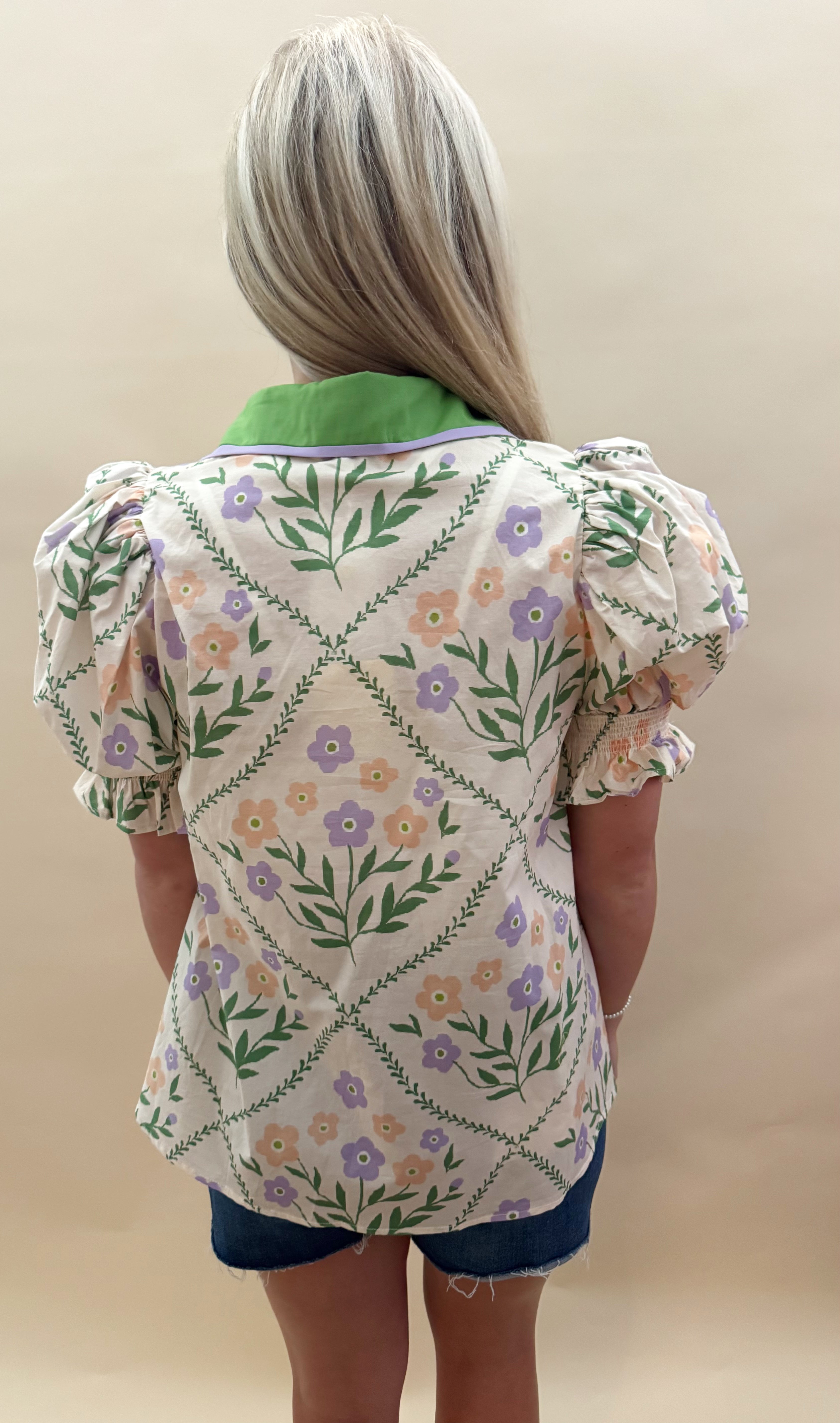 Lavender floral top