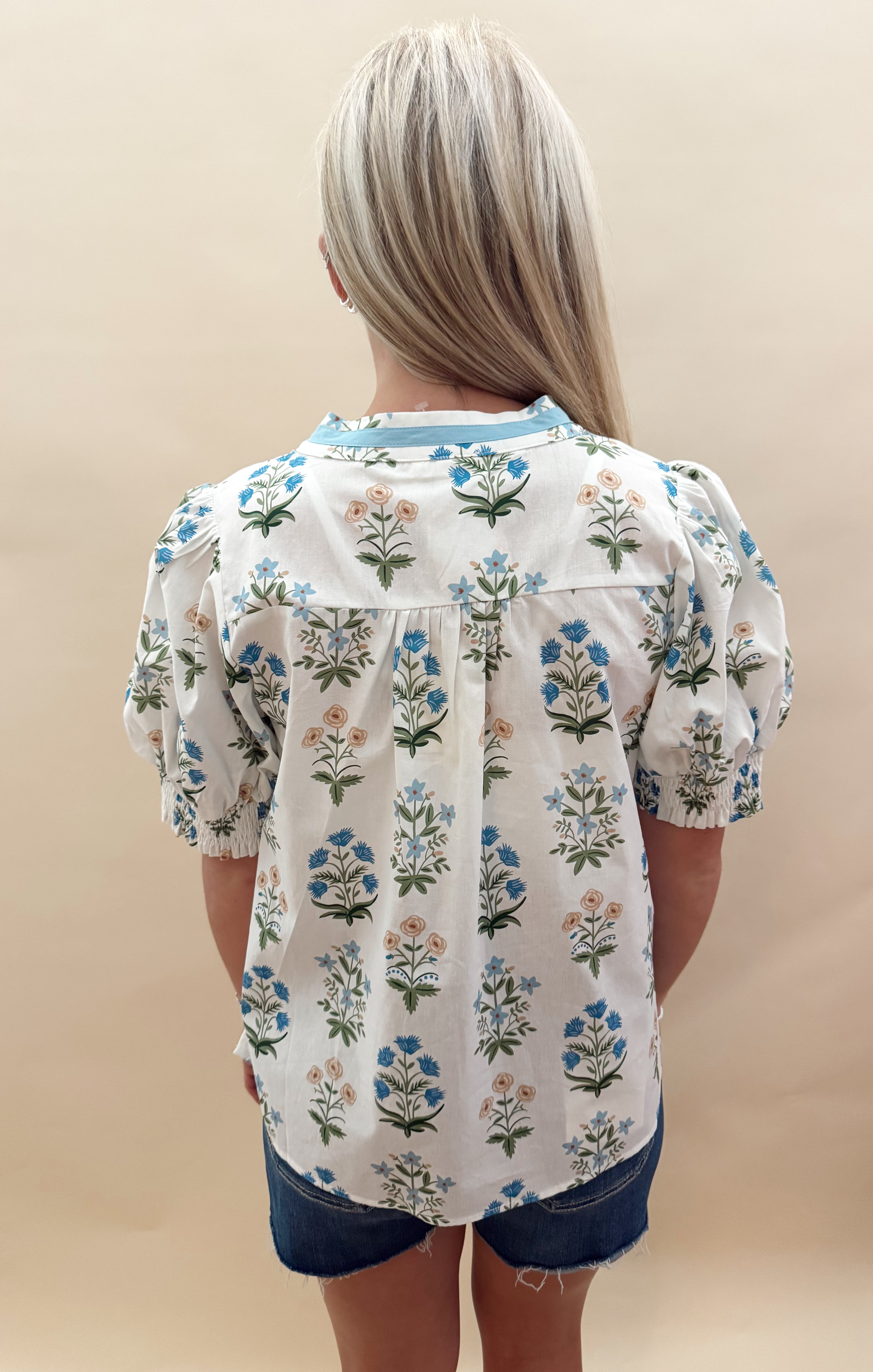 White floral top