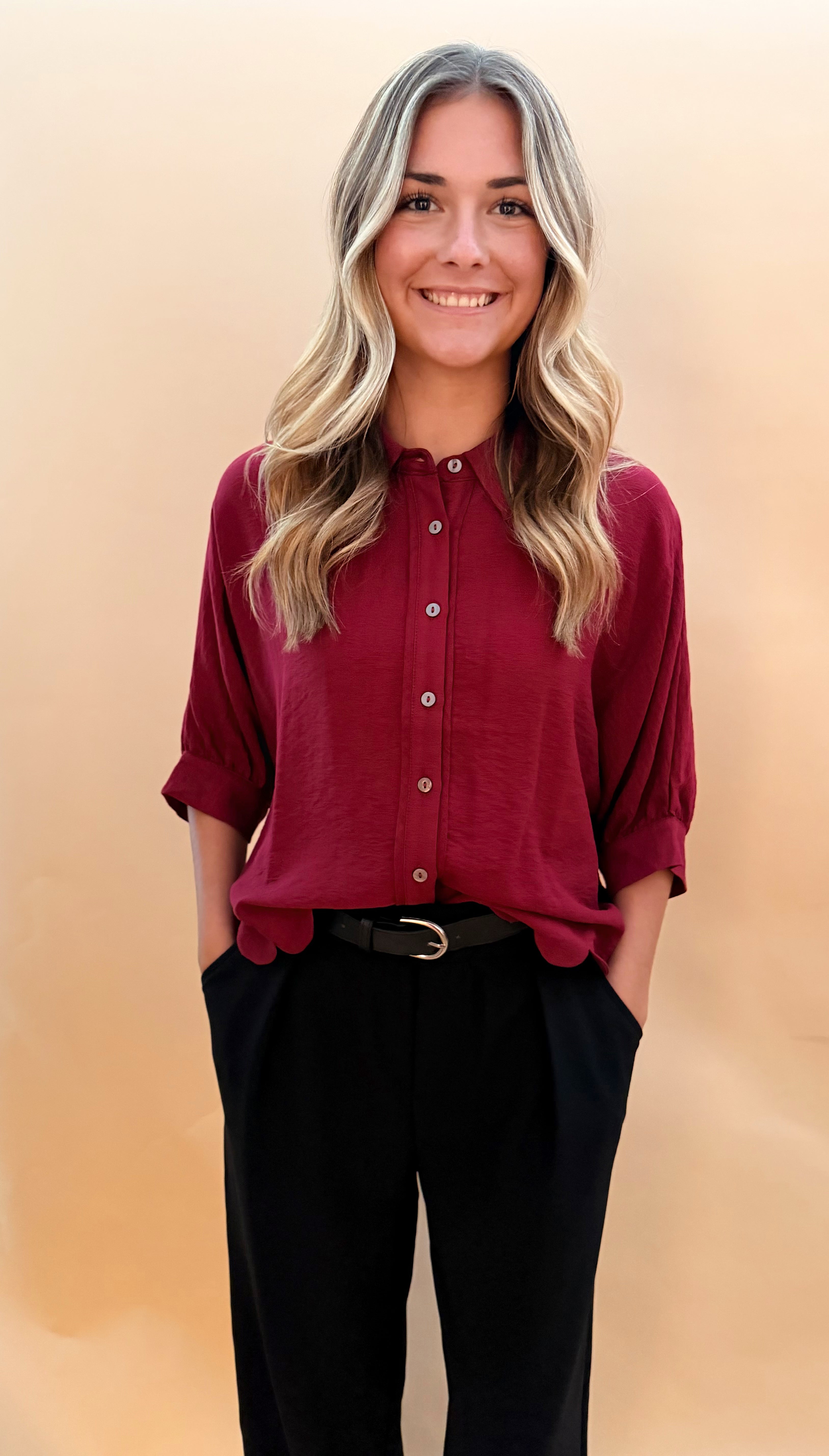 Wide Leg Dressy Pants with Belt