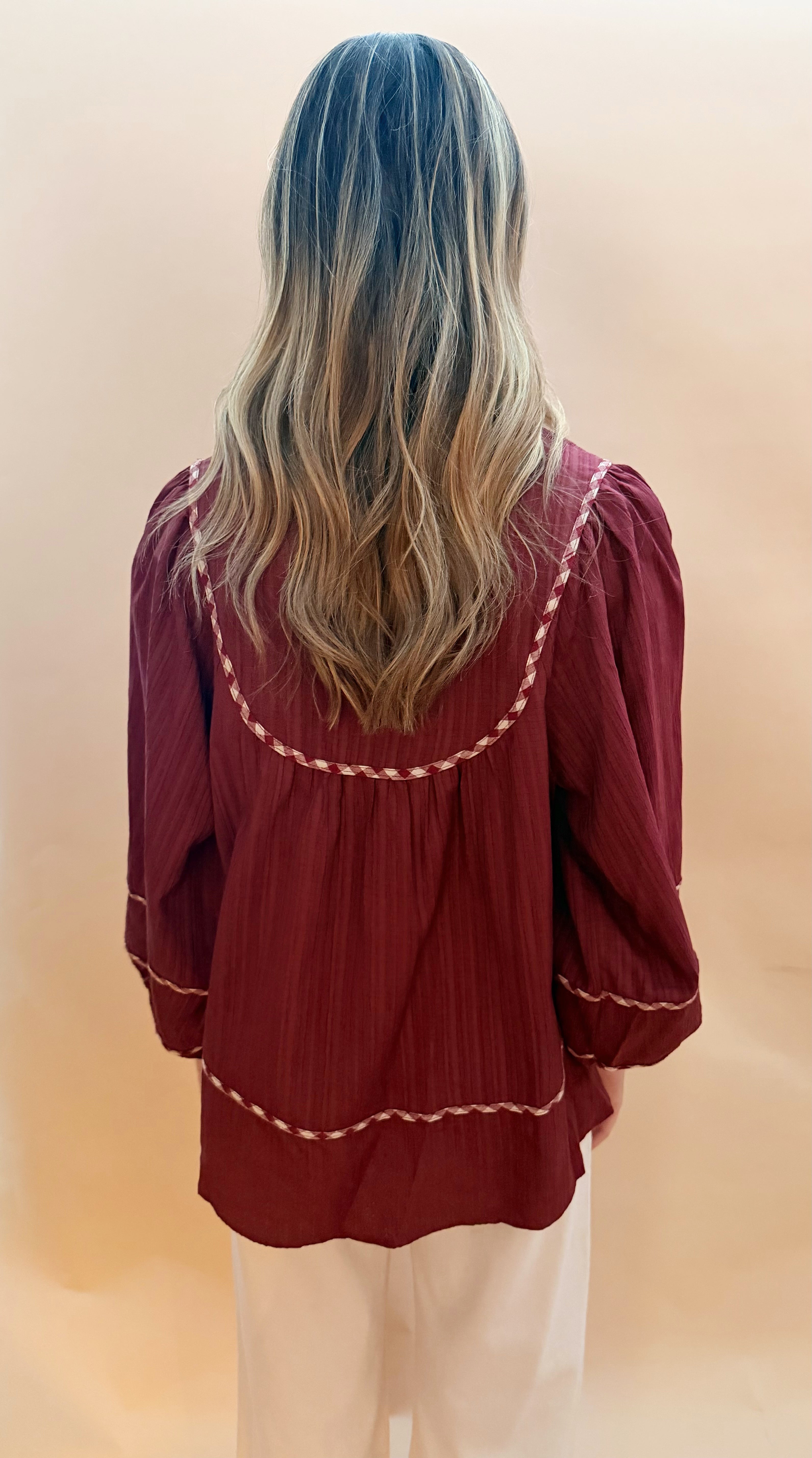 V-neck Mandarin Collared Top