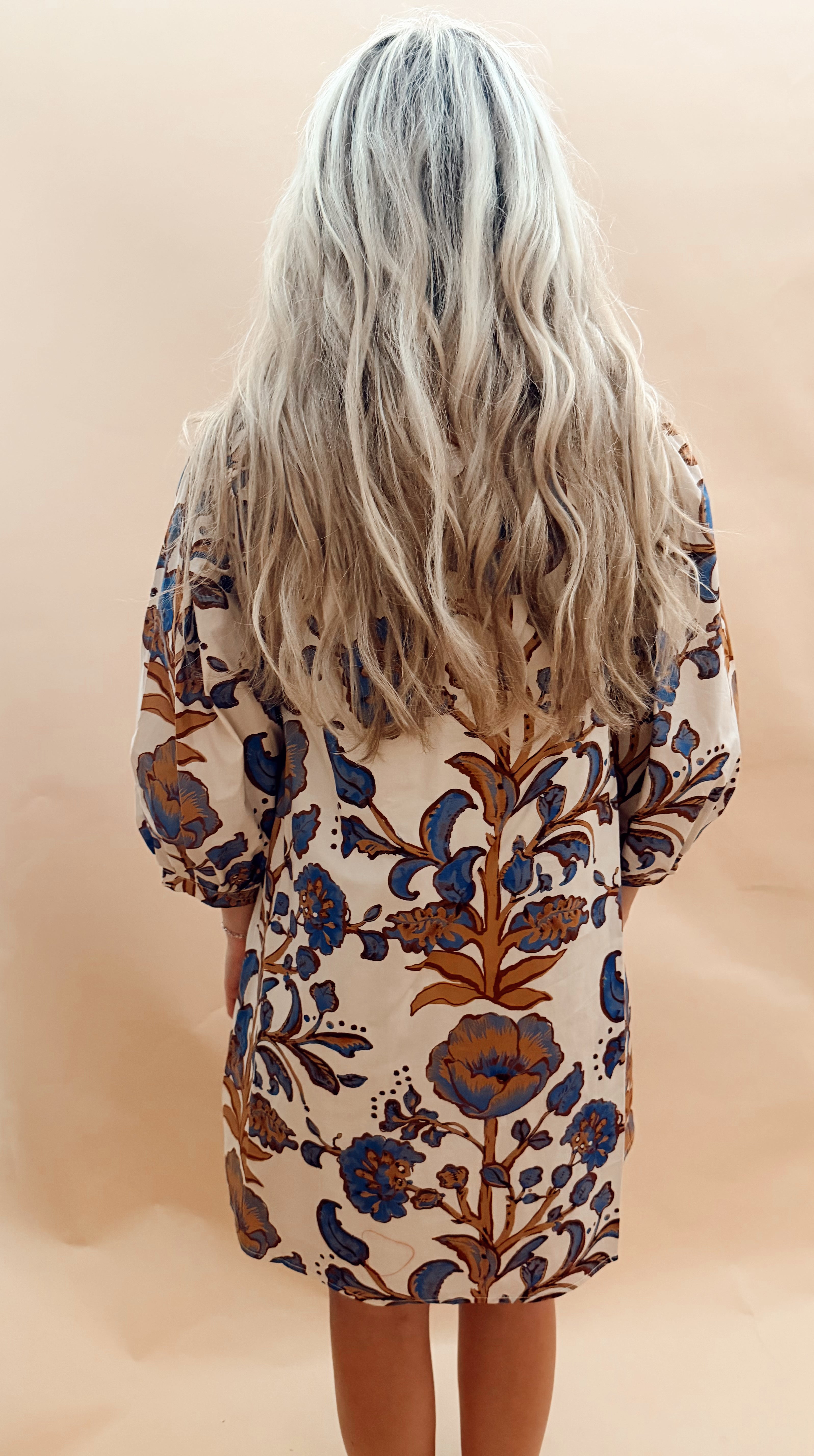 Vneck Knee Length Pattern Dress