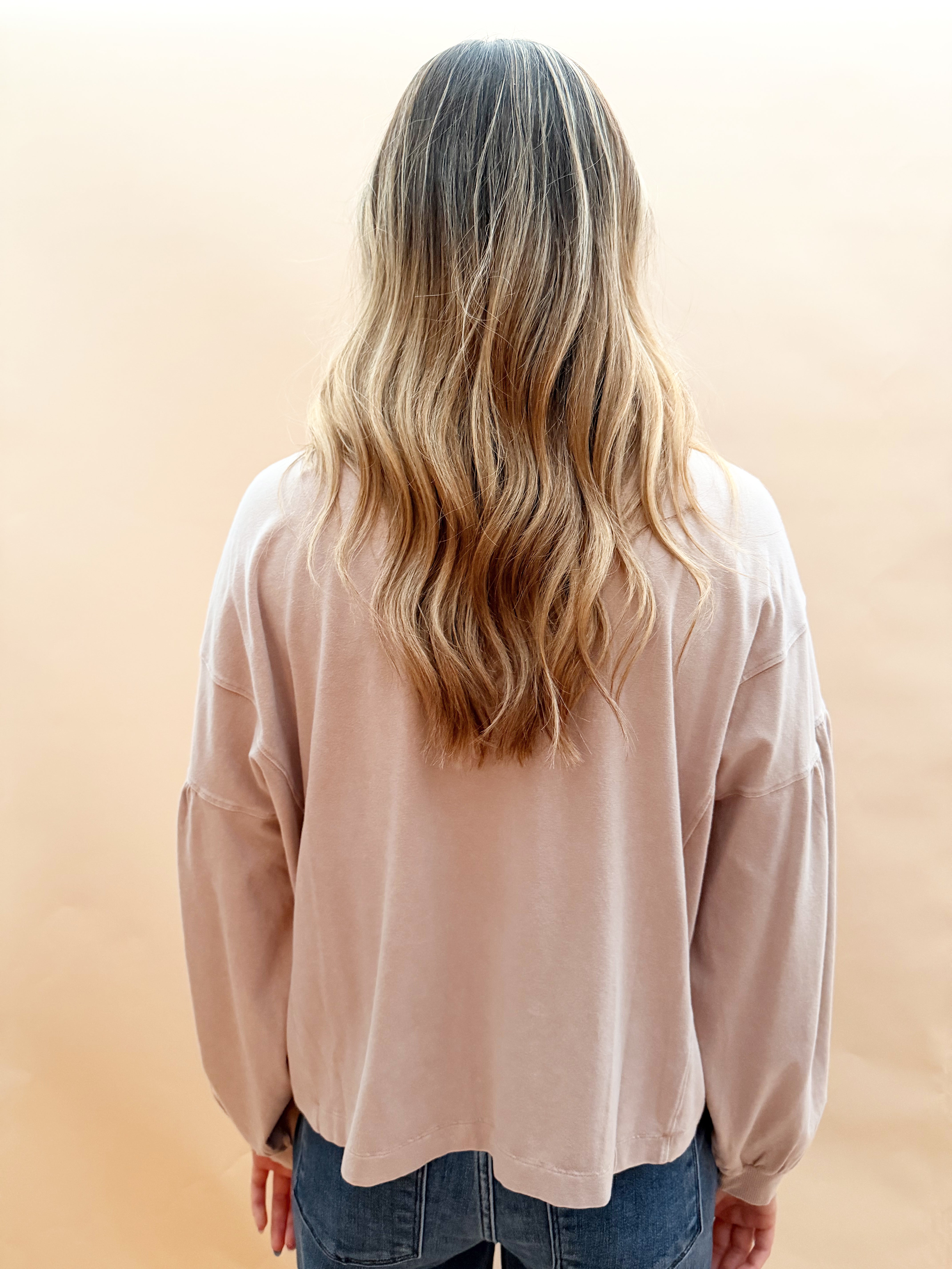 Puff Sleeve Long Sleeved Knit Top