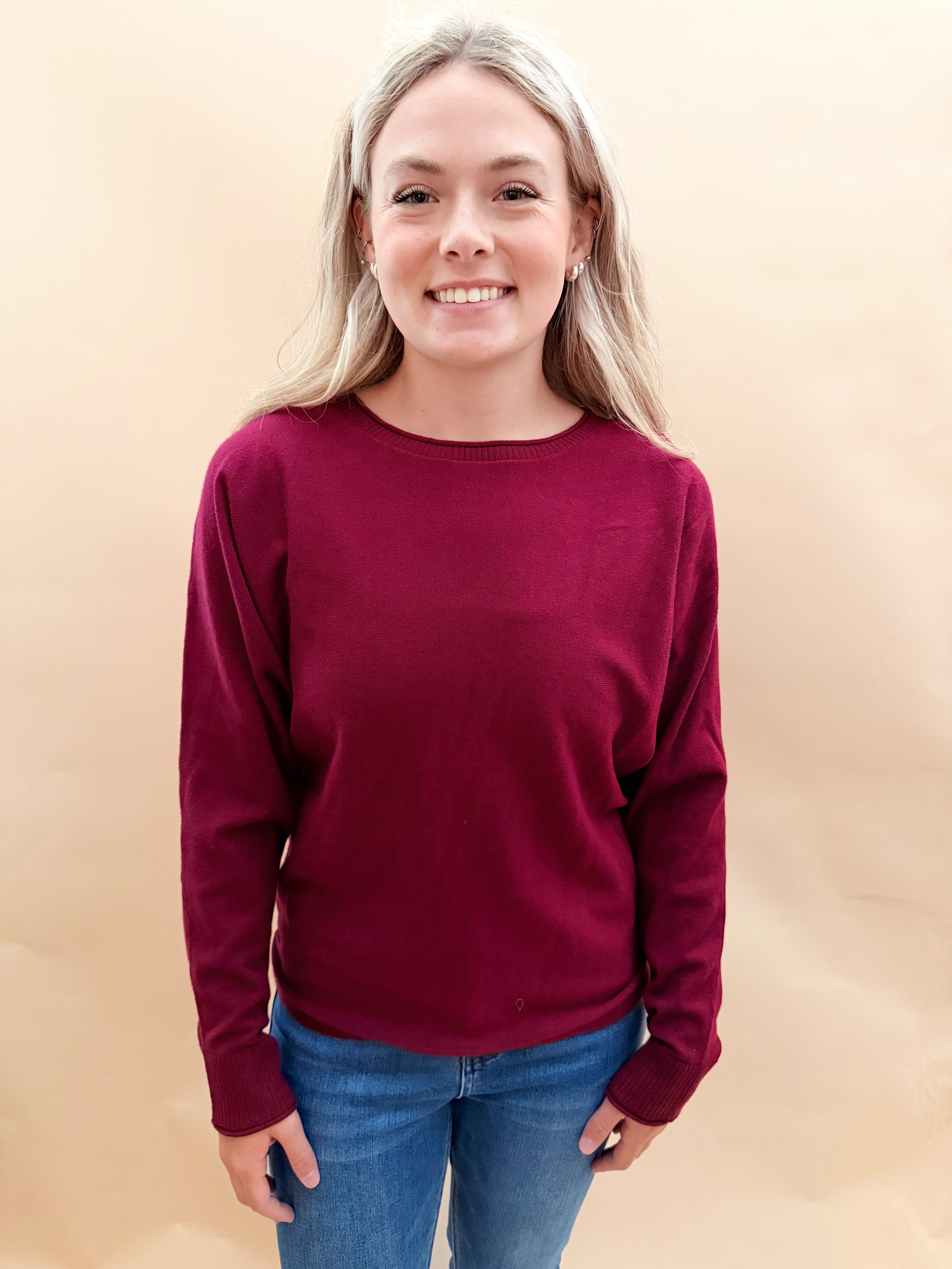 Solid pullover sweater