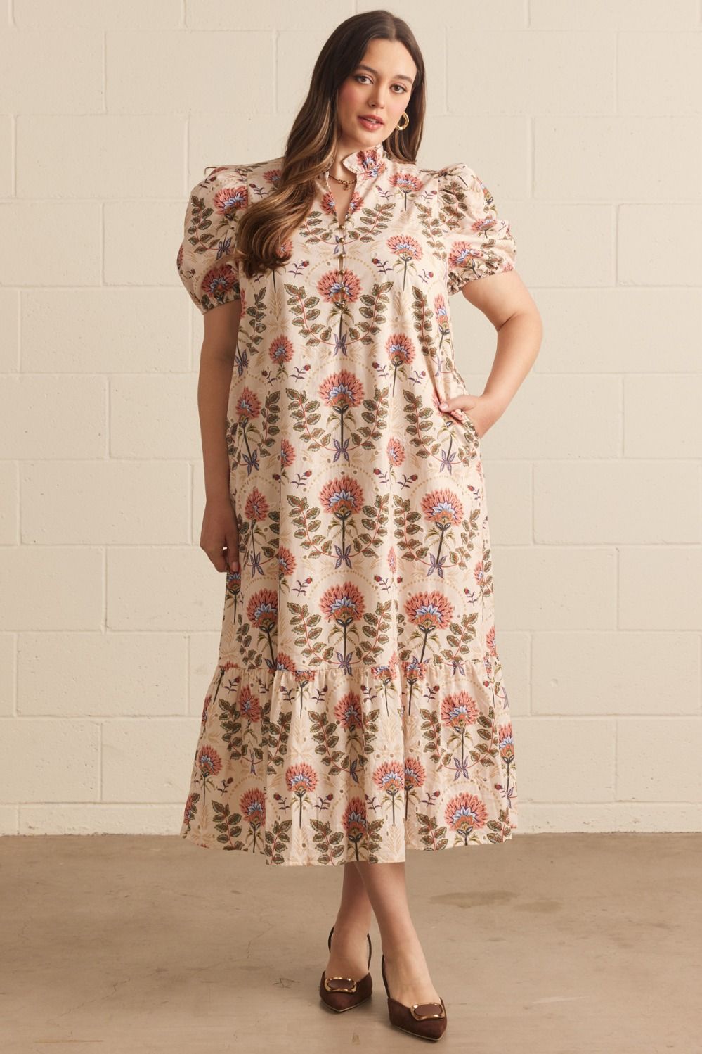 Floral Eyelet Maxi Dress