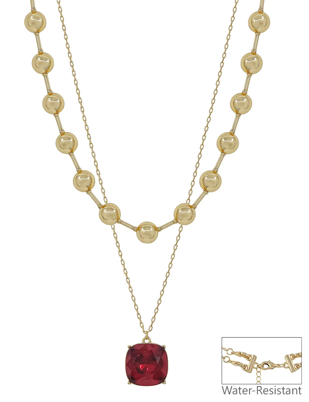 Two layer crystal necklace