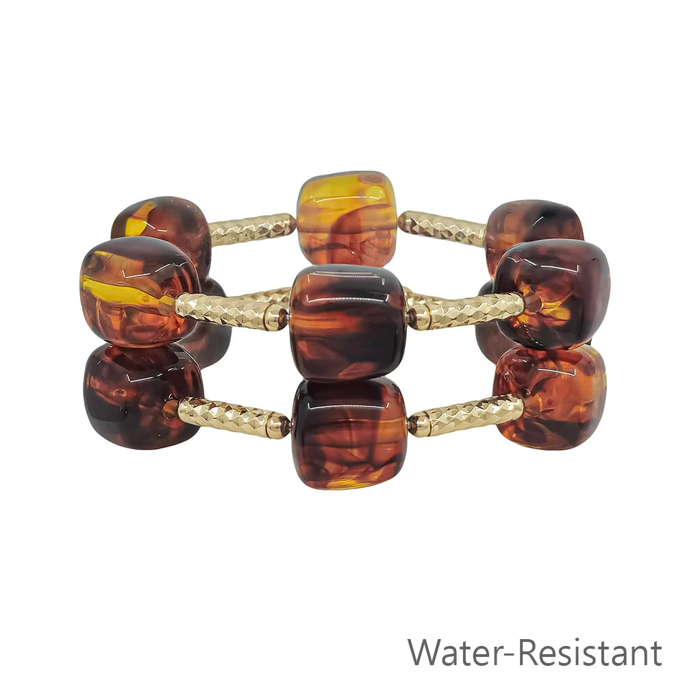Beaded set of two stretch bracelet