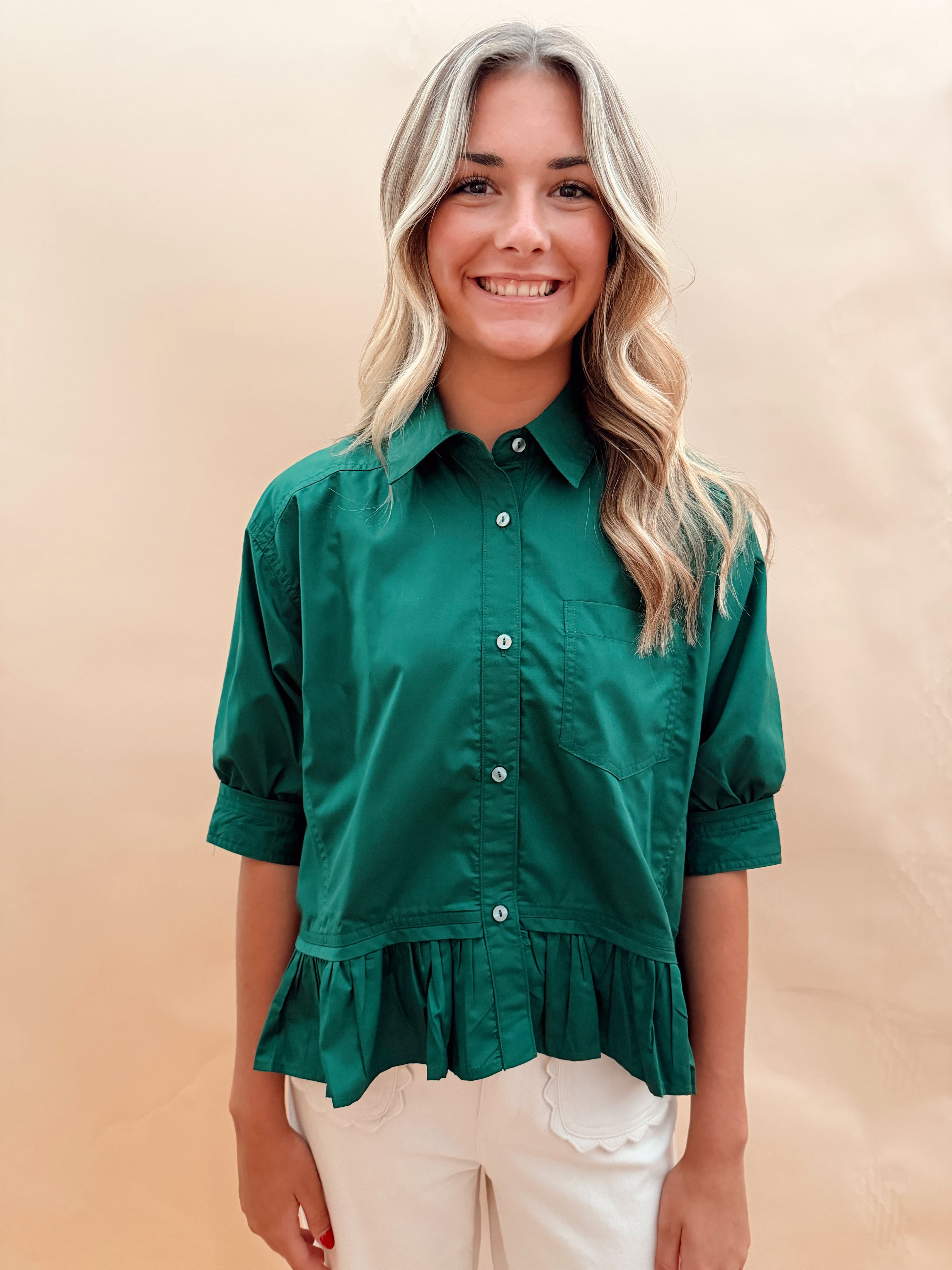 Solid peplum top