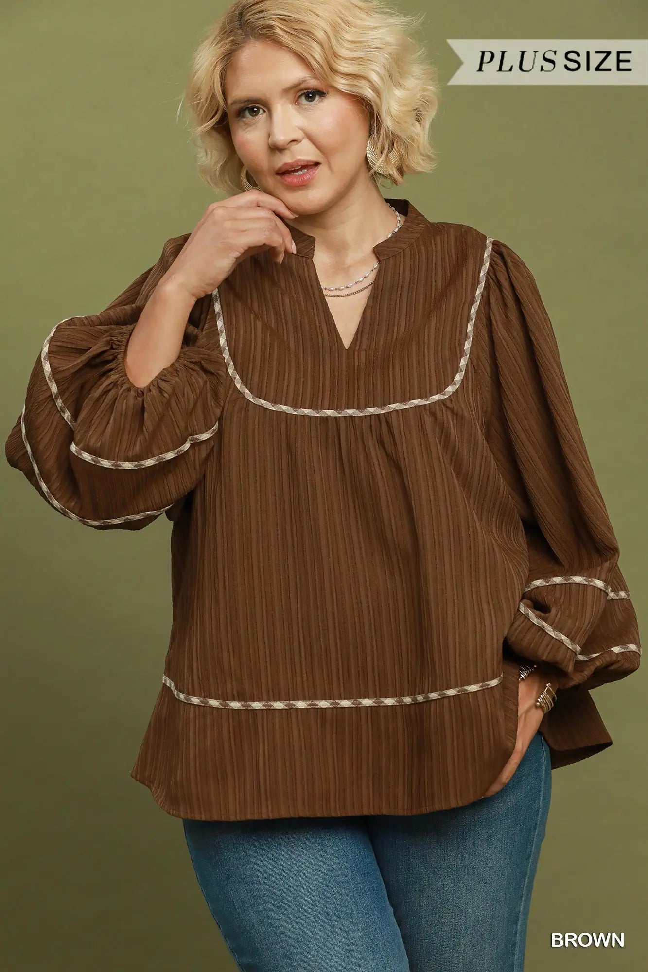 V-neck Mandarin Collared Top