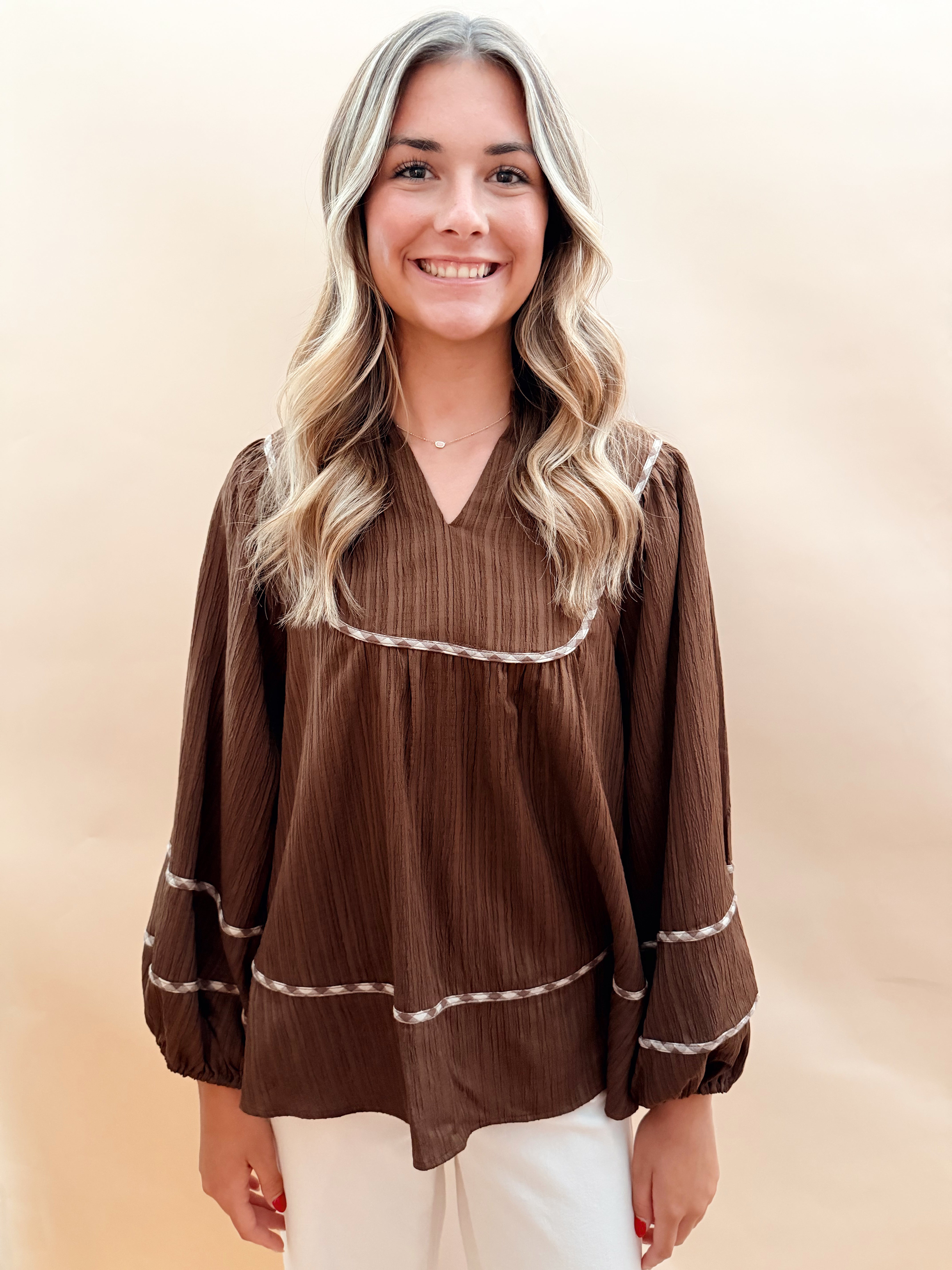 V-neck Mandarin Collared Top