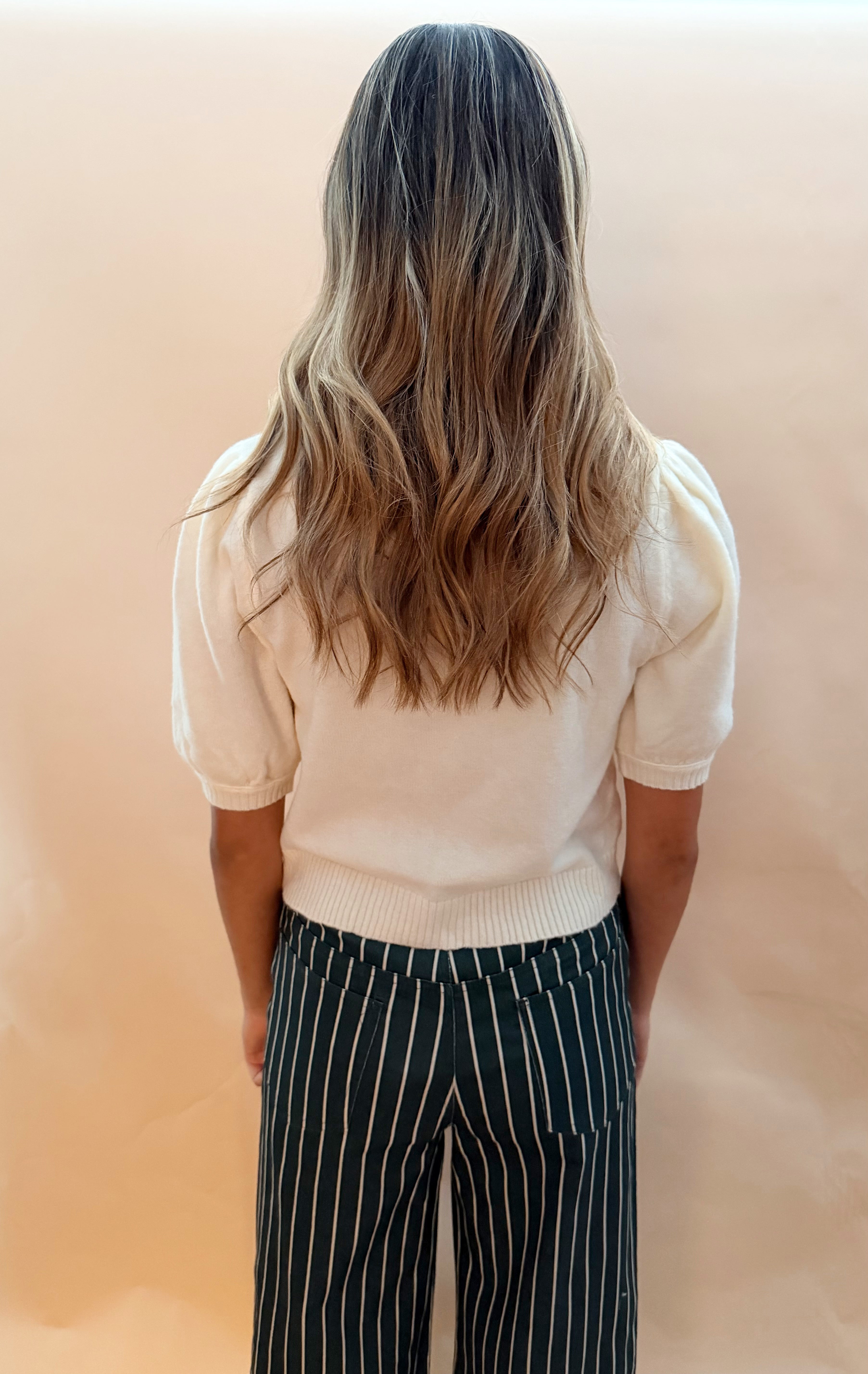 High waisted stripe pant