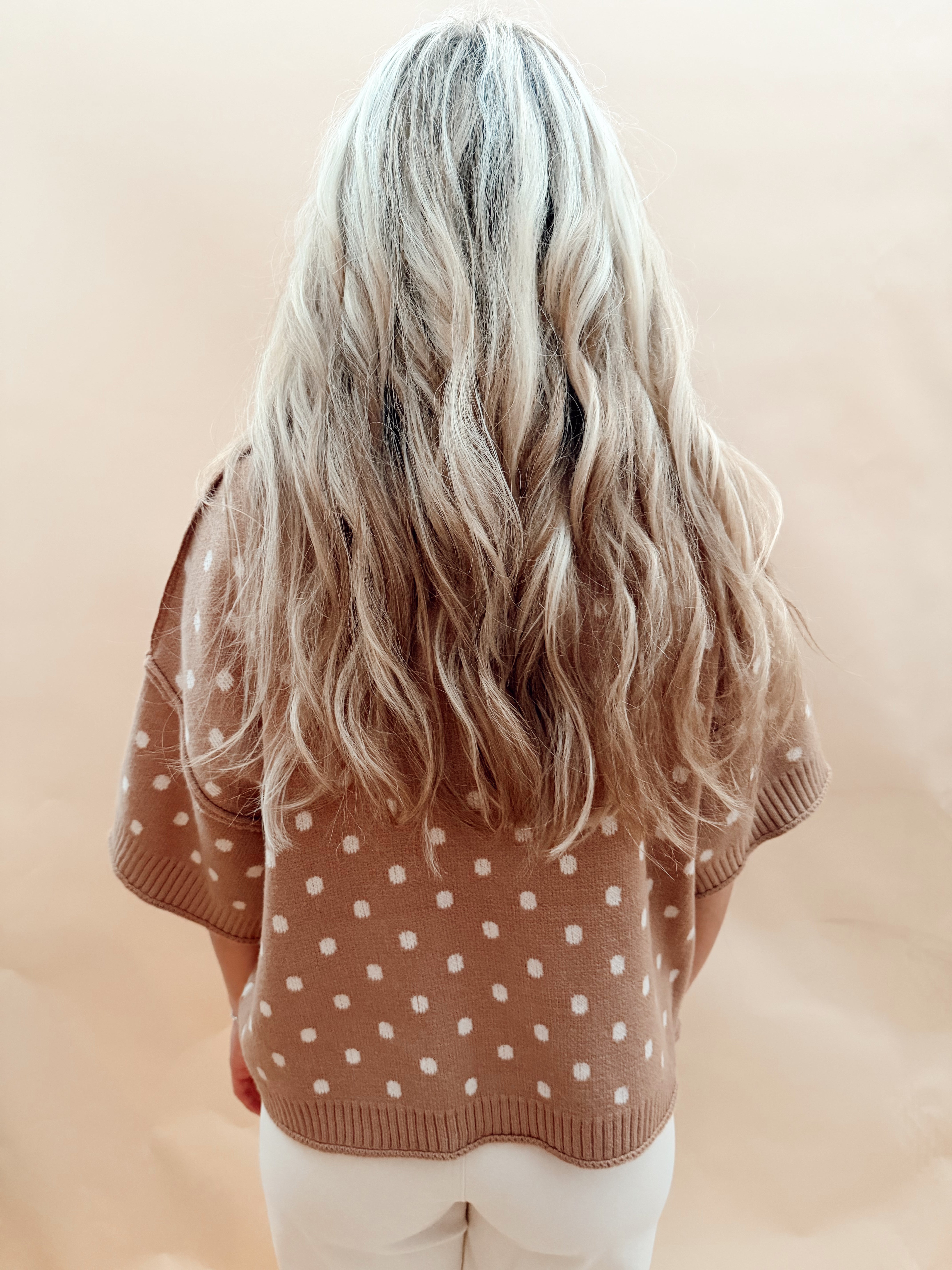Polka Dot Short Sleeved Sweaters