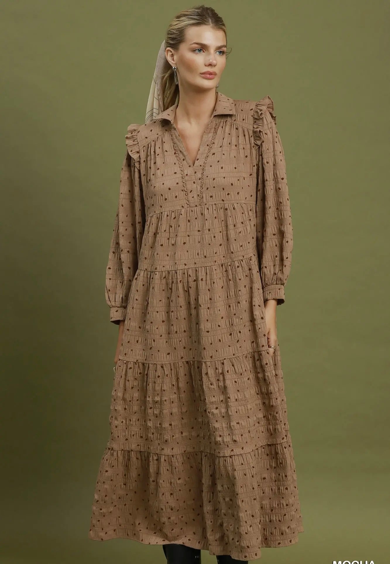 Swiss dot midi dress