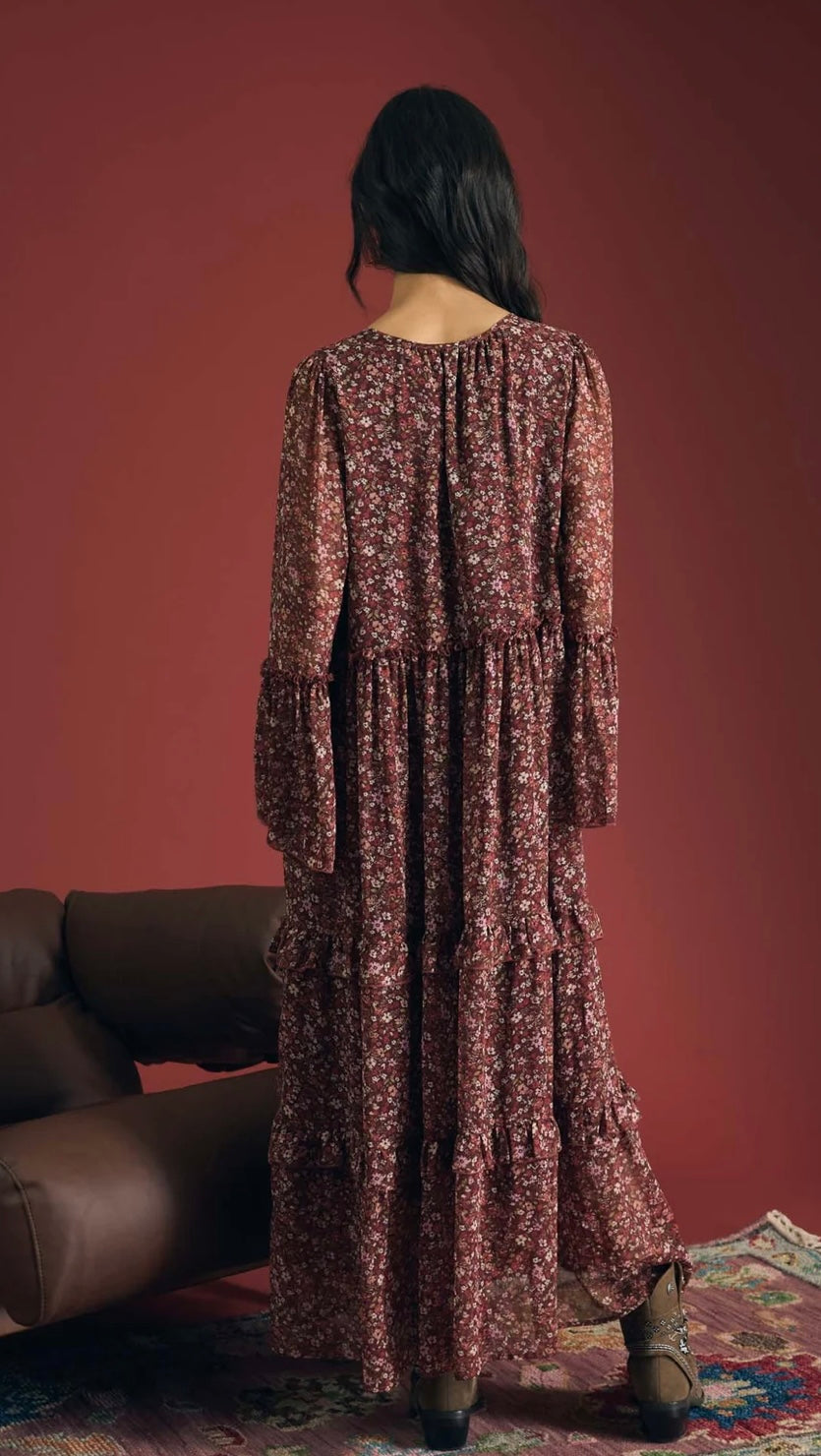 Floral flowy long sleeve dress