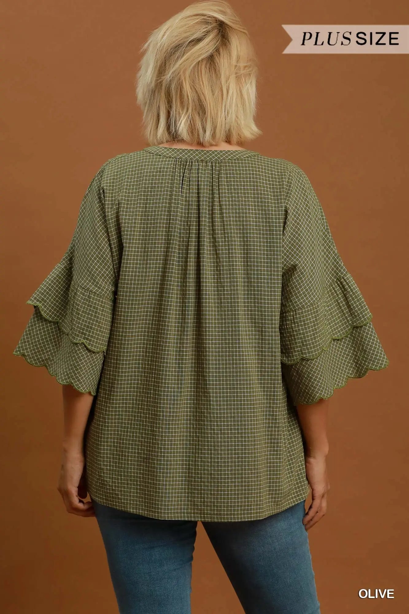 Scalloped ruffle hem top