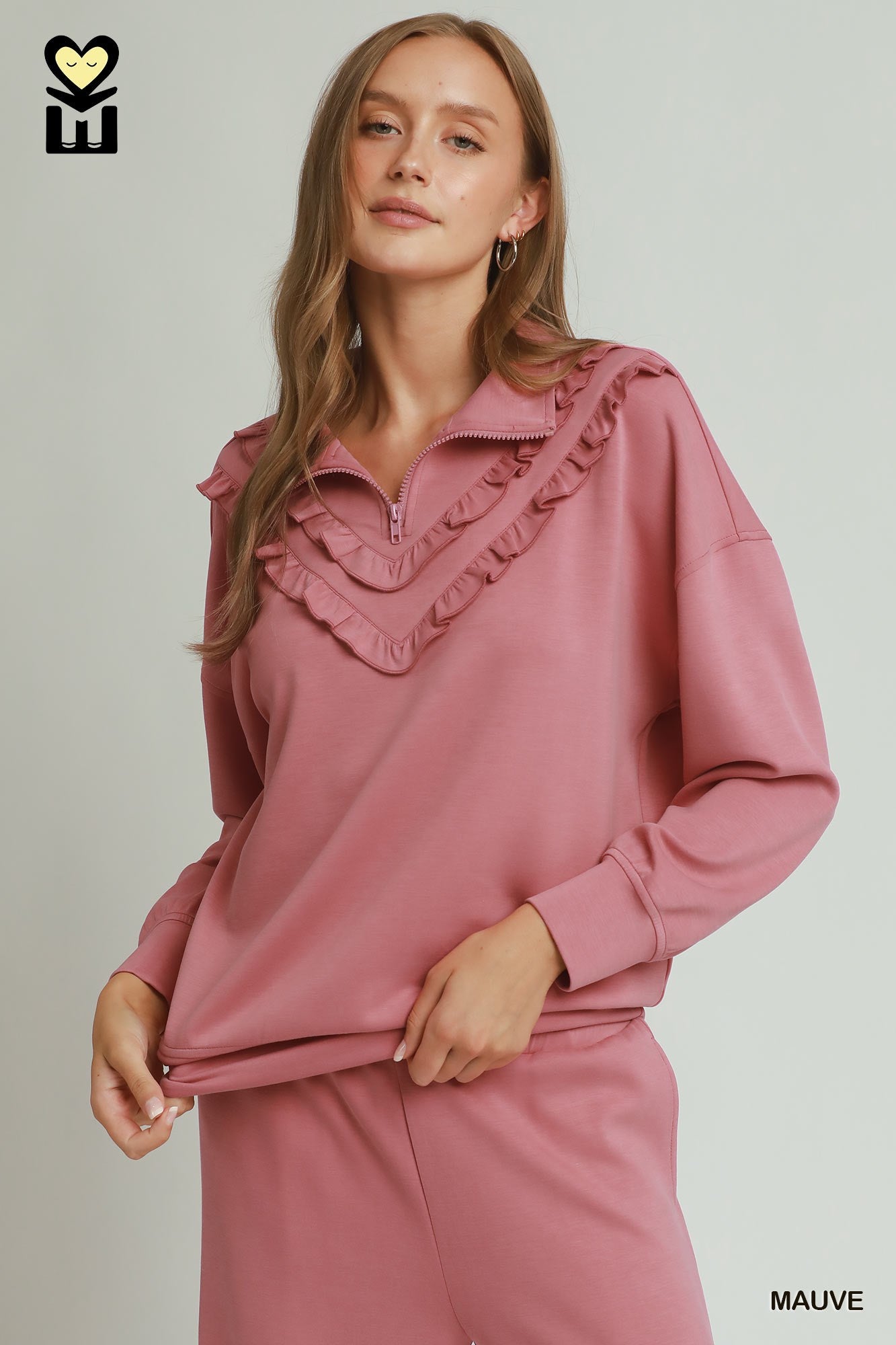 Quarter zip long sleeve top