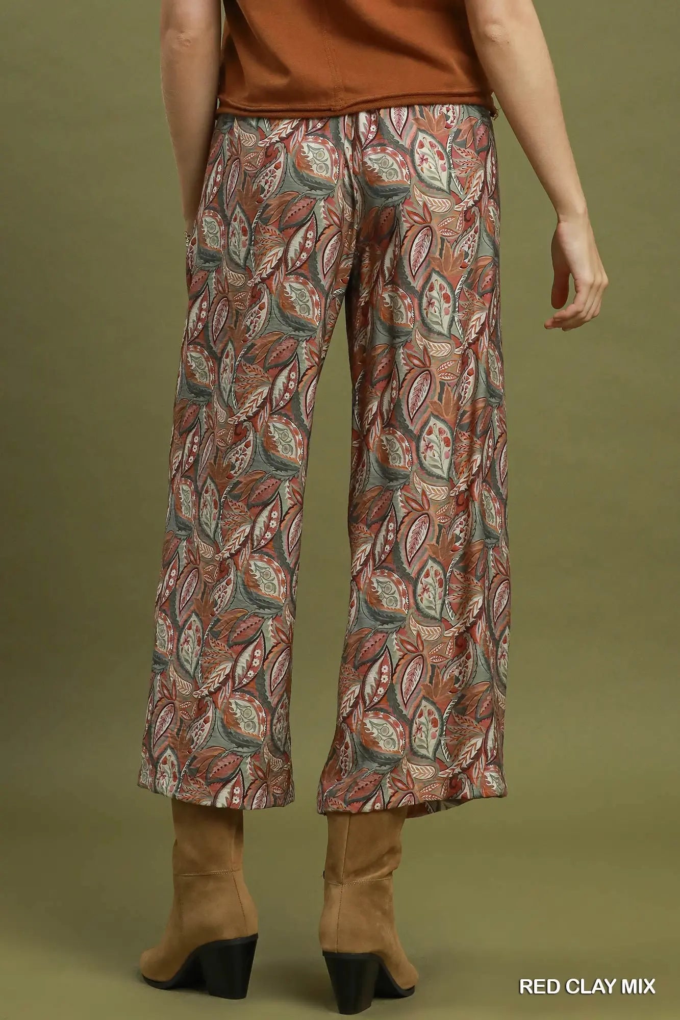 Printed wide leg pants