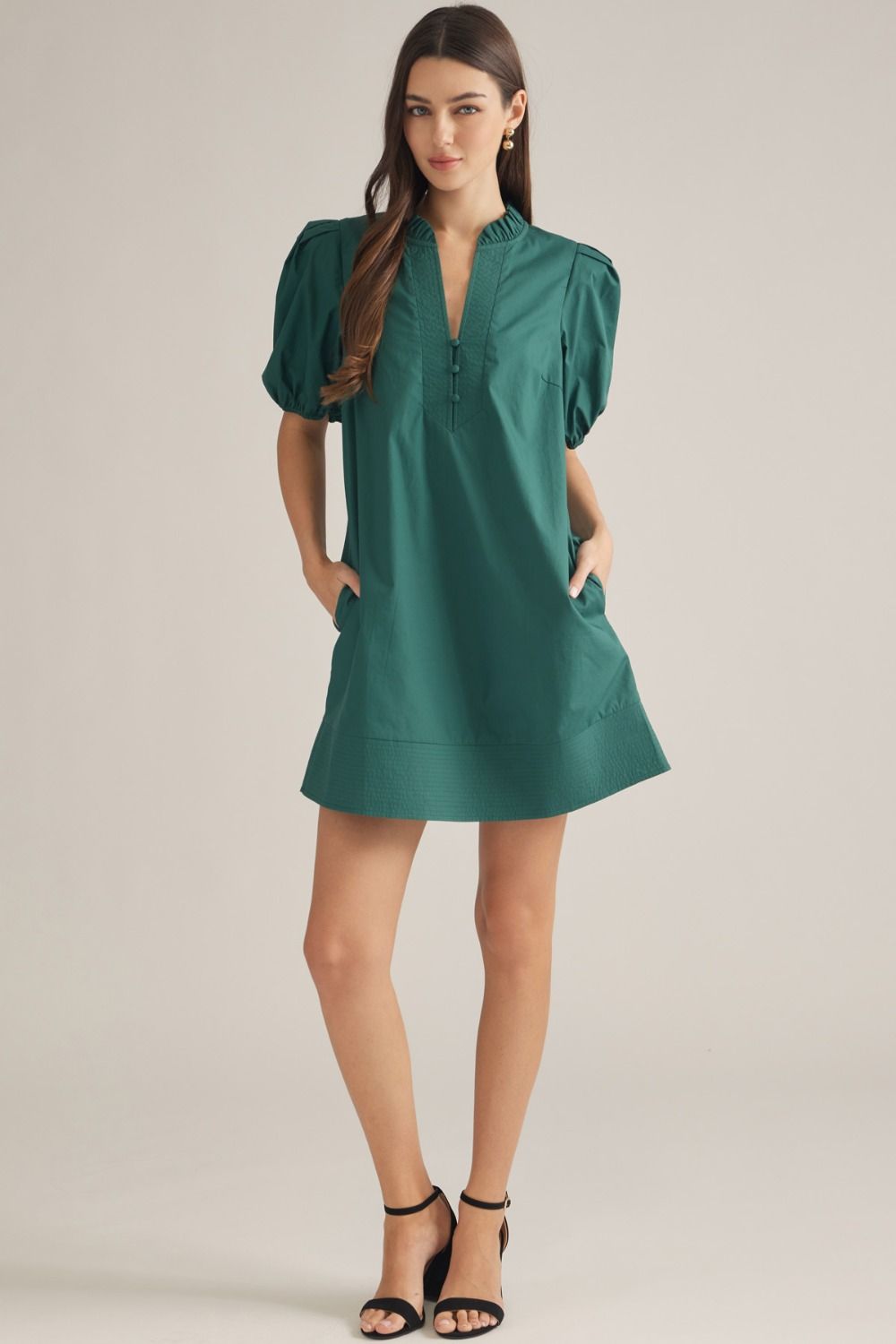 Vneck knee length dress
