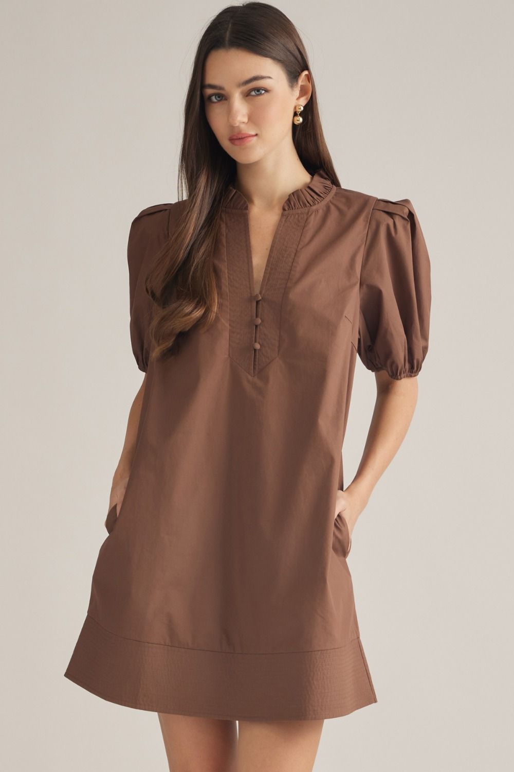 Vneck knee length dress