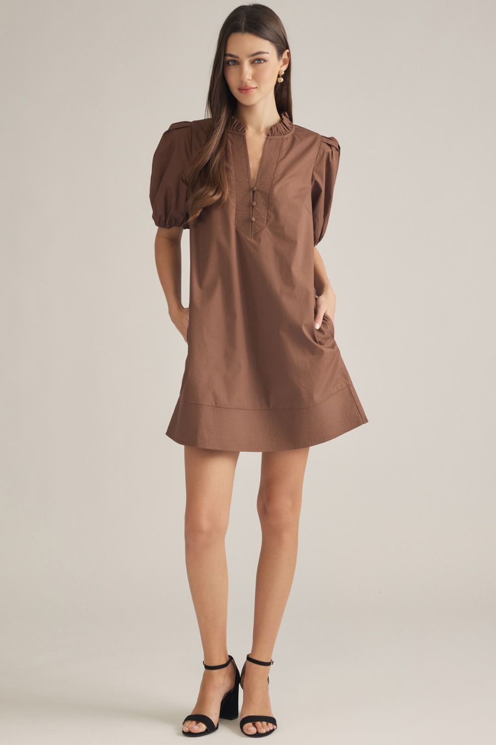 Vneck knee length dress