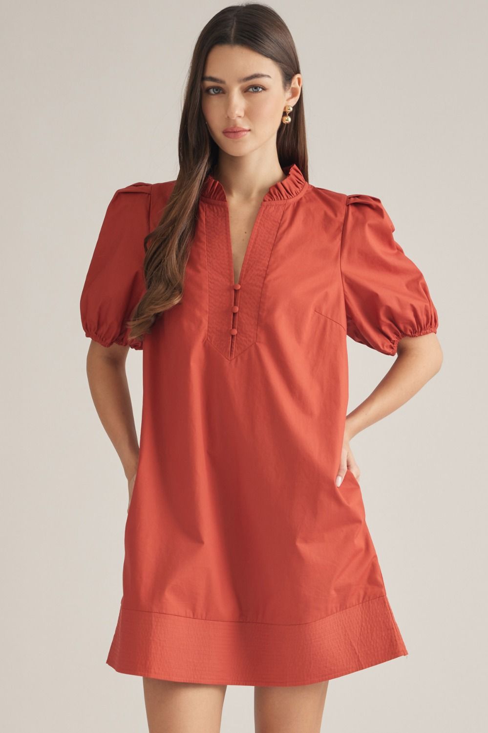 Vneck knee length dress