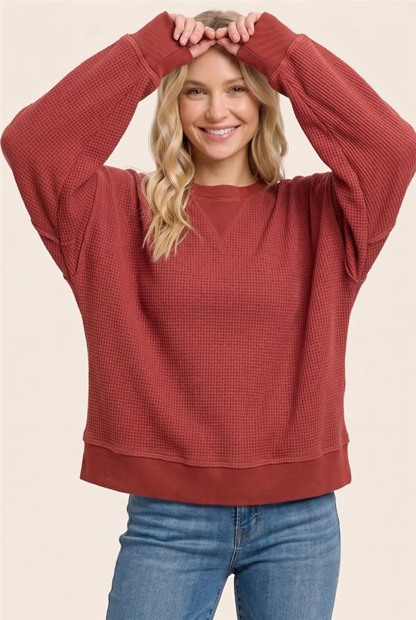 Long sleeve top raw edge detail