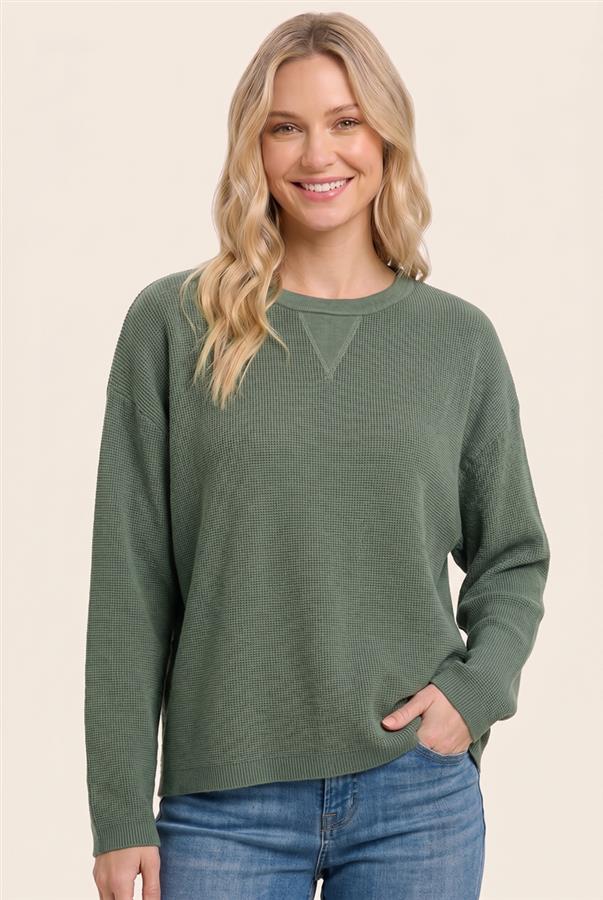 Long sleeve waffle top