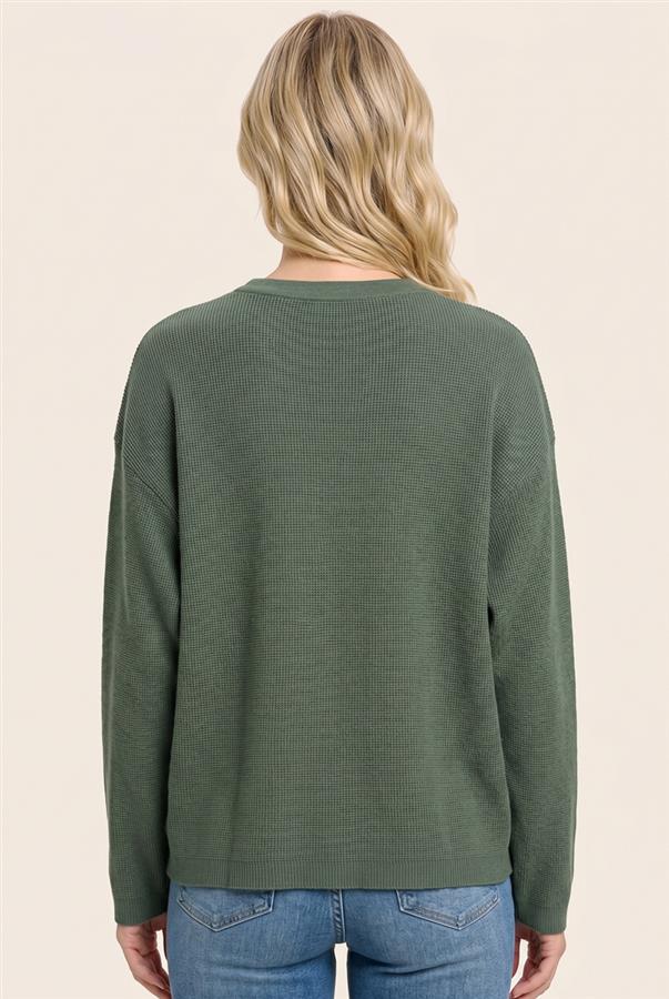 Long sleeve waffle top