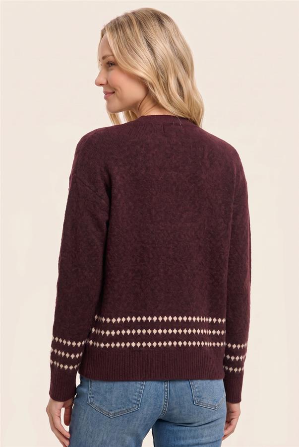 Striped detail open front cardigan