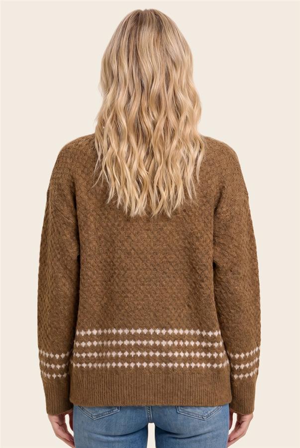 Striped detail open front cardigan