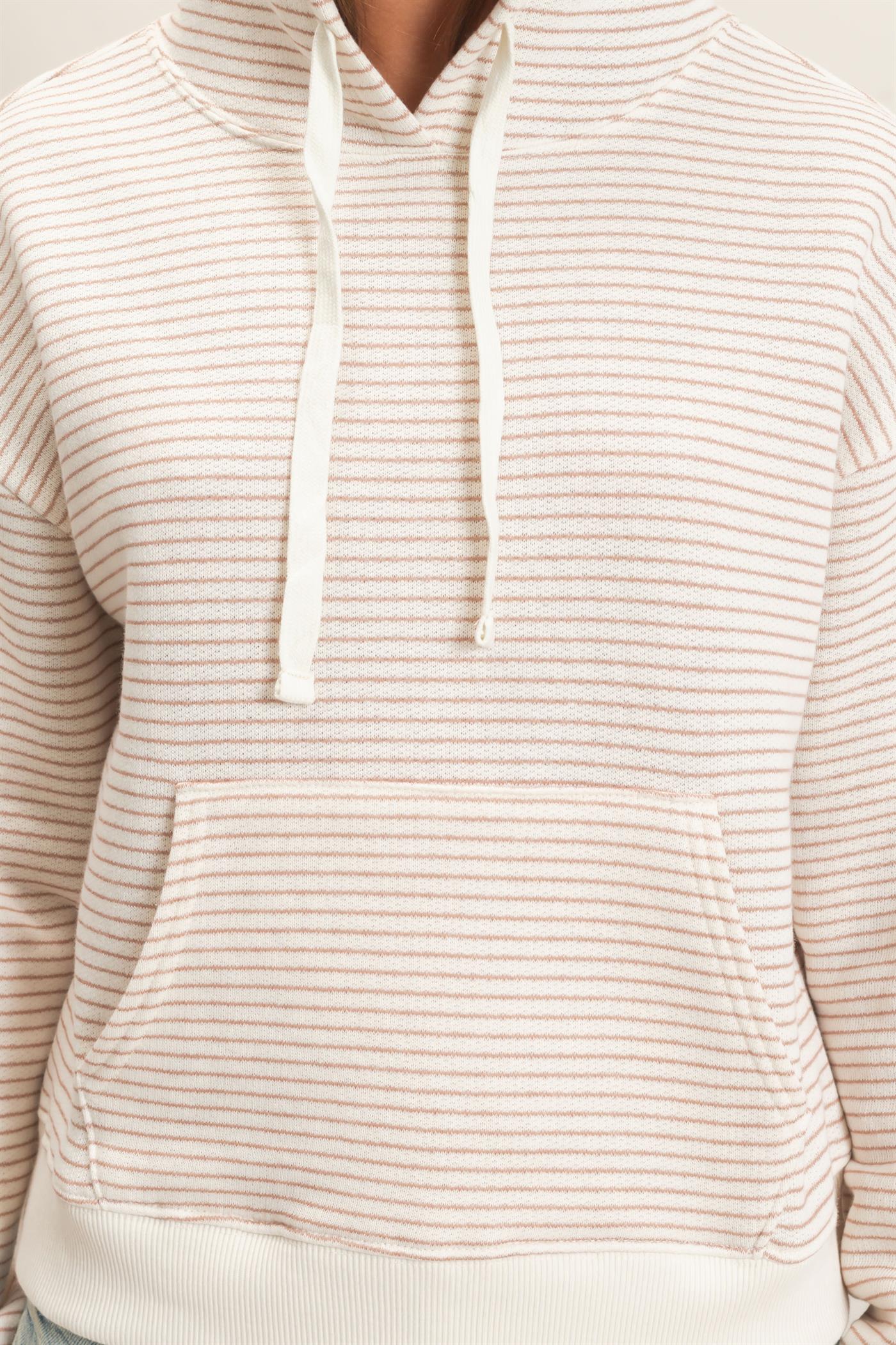 Striped French terry hoodie