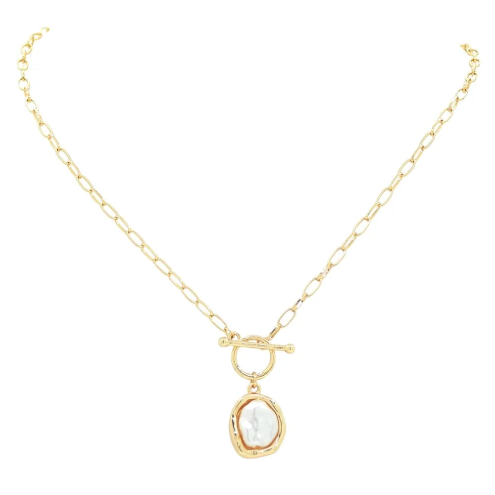 Fresh water pearl and toggle necklace