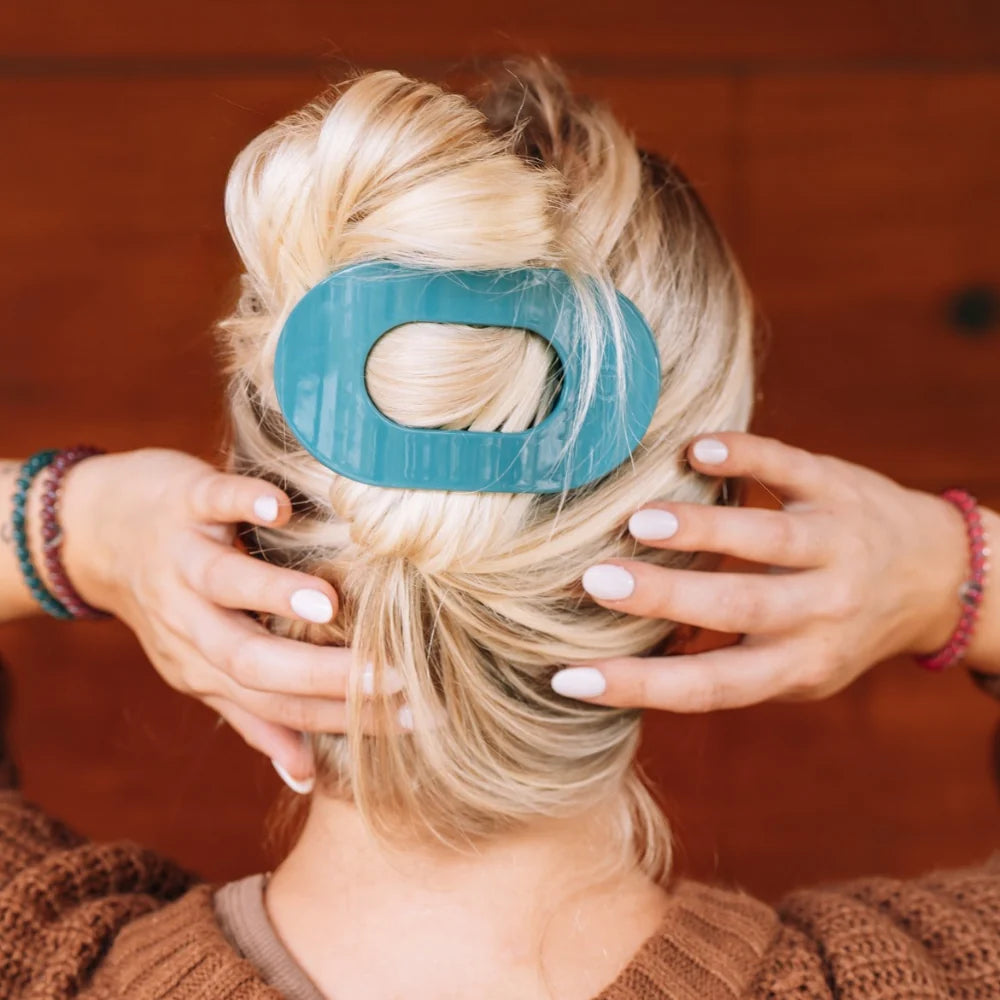 Teleties flat round hair clip