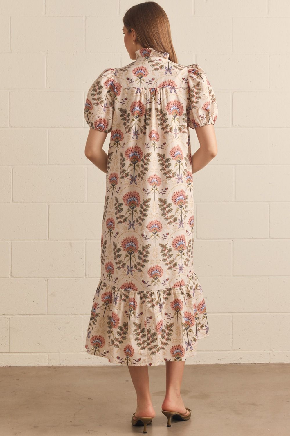 Pattern eyelet maxi dress