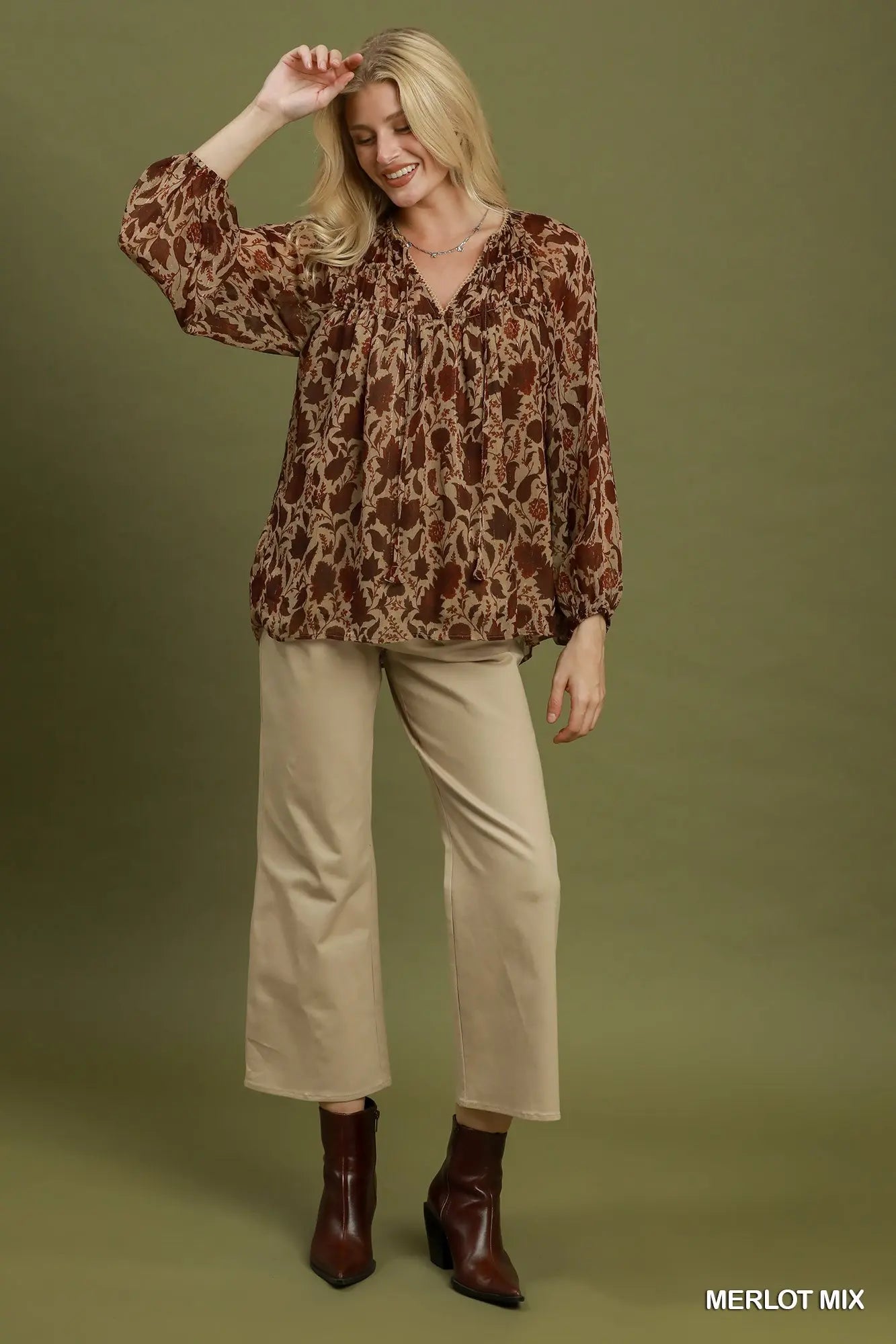Lurex floral print top