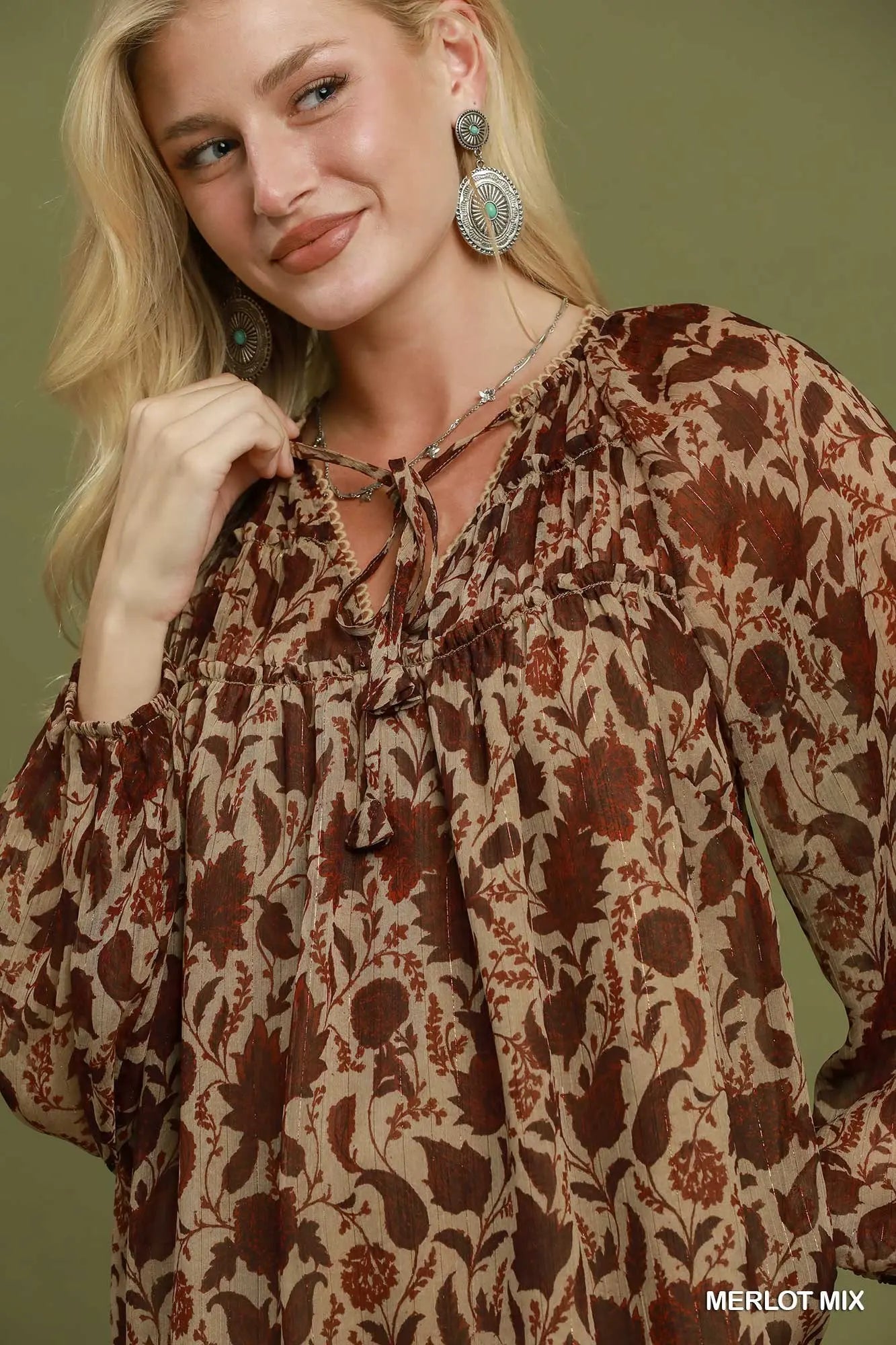 Lurex floral print top