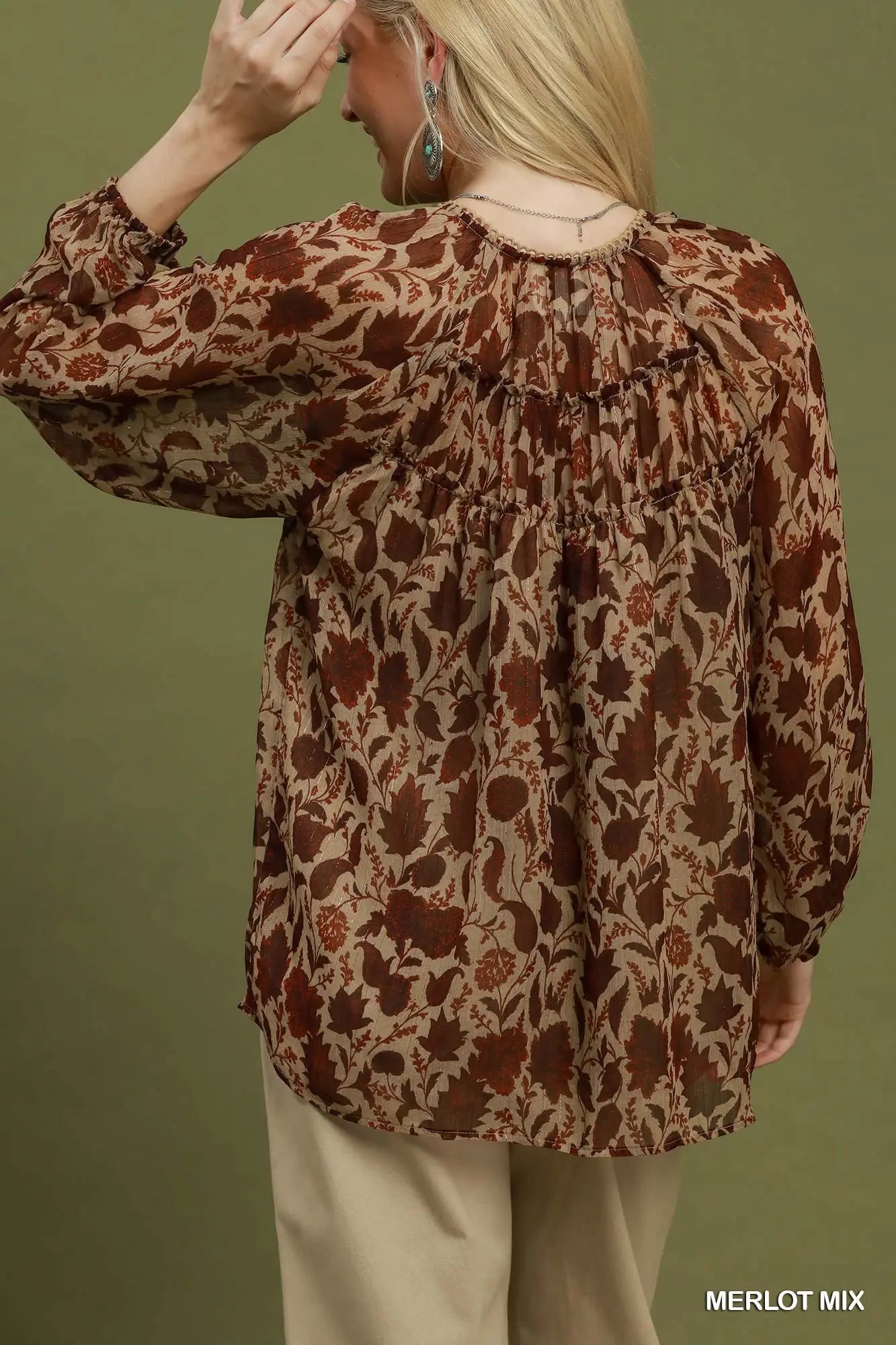 Lurex floral print top