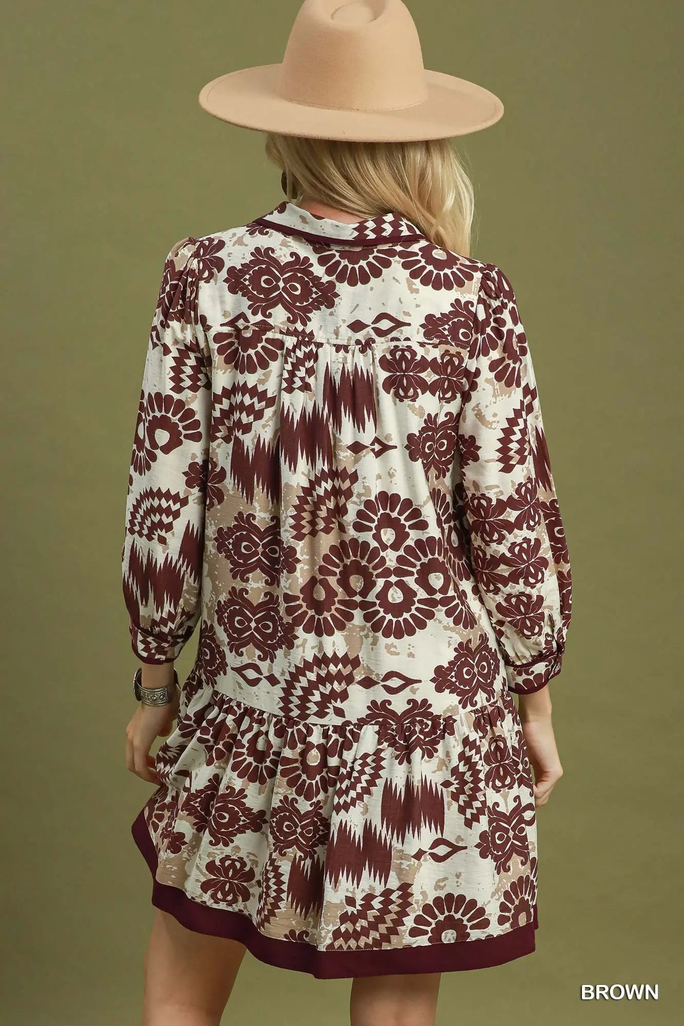VNeck puff sleeve dress