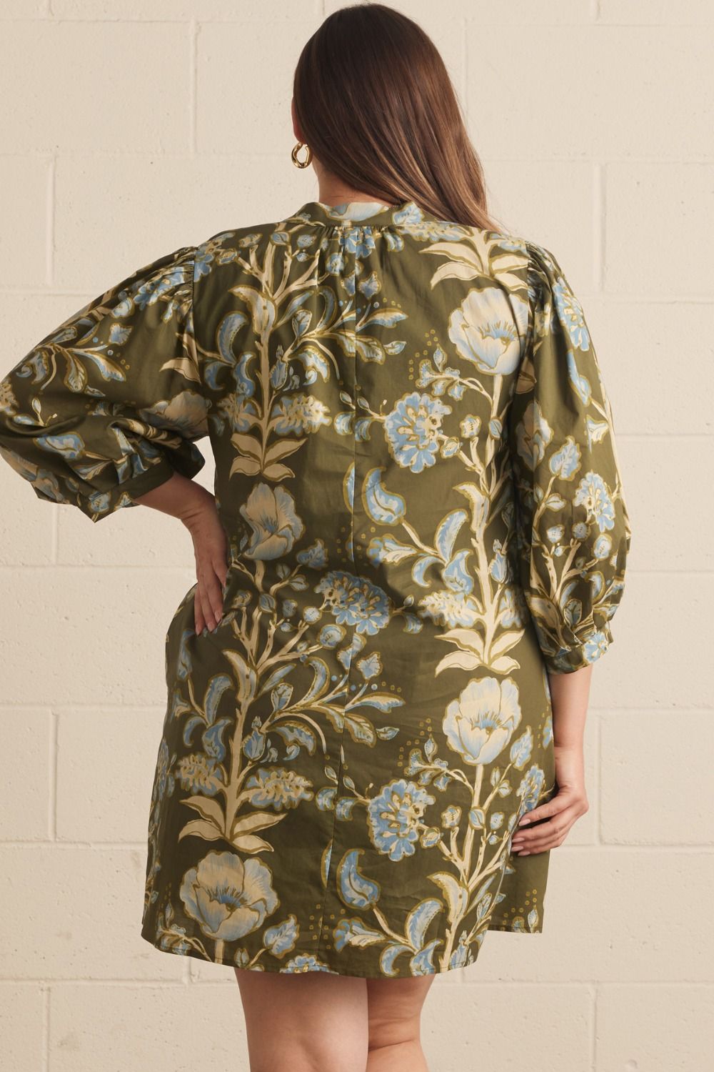Vneck Knee Length Pattern Dress
