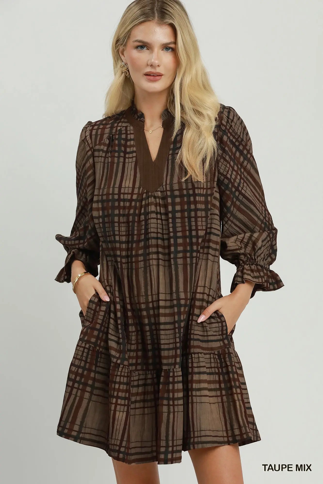 Plaid ruffled dress
