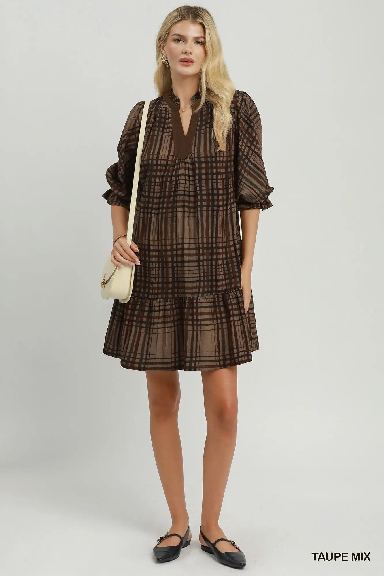 Plaid ruffled dress