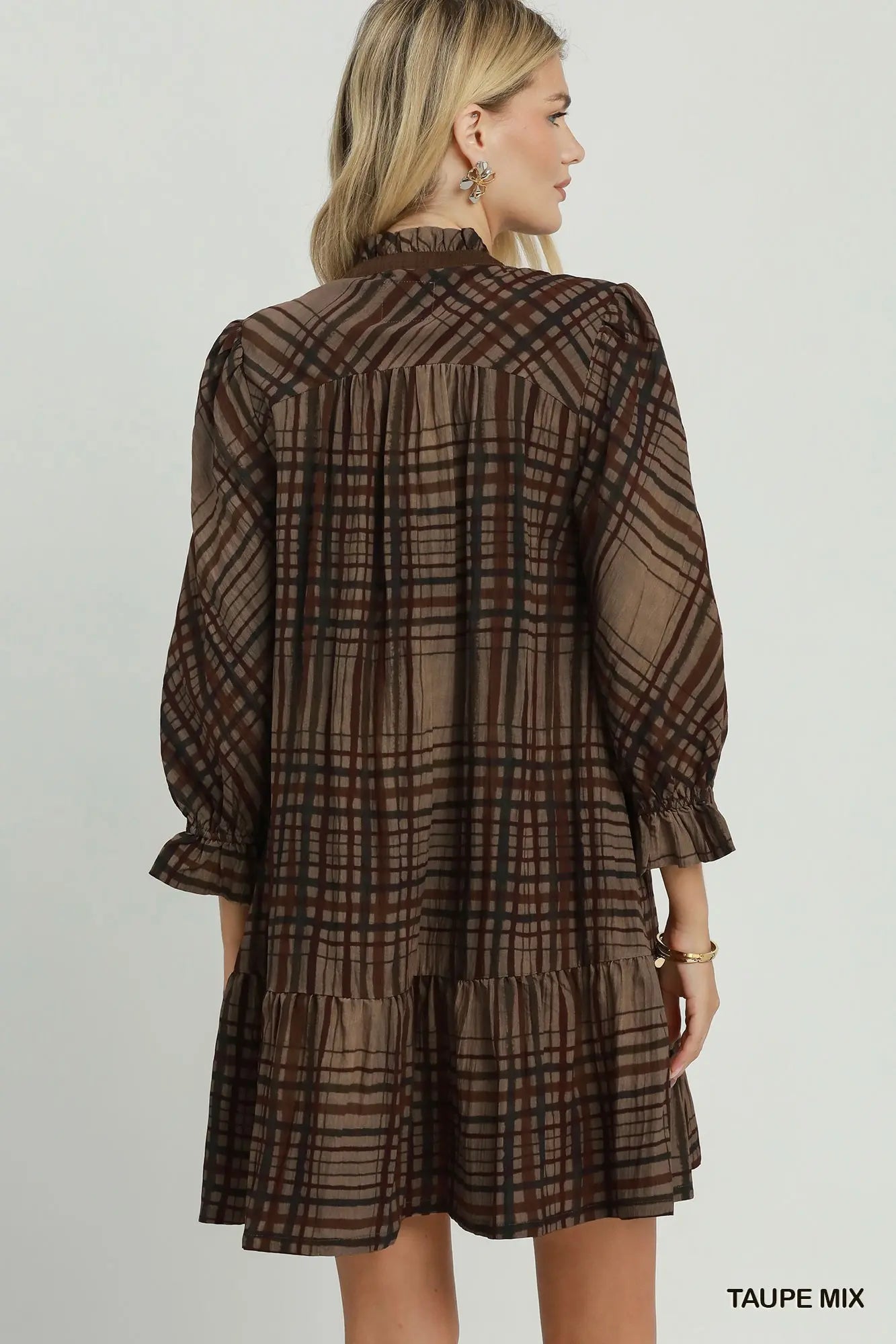 Plaid ruffled dress