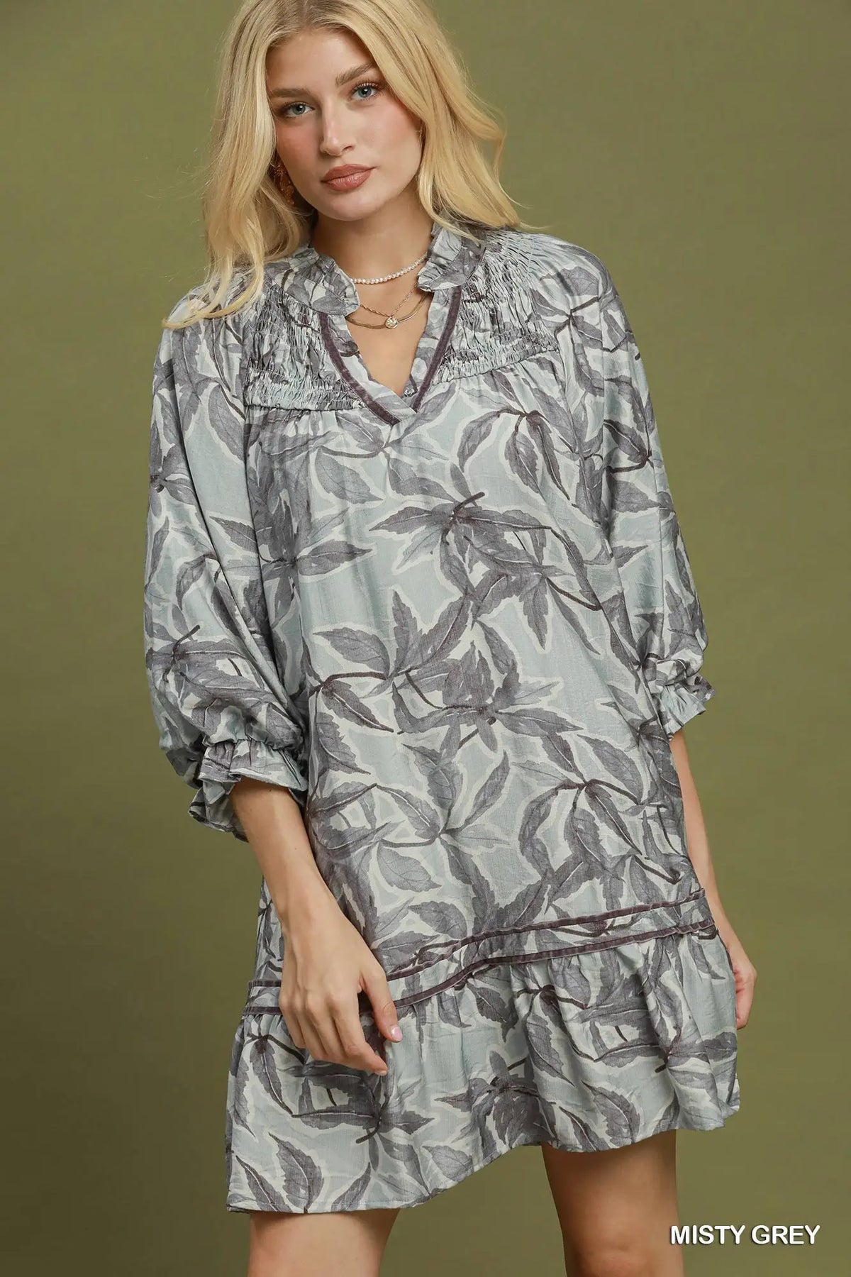 Floral print ruffle dress