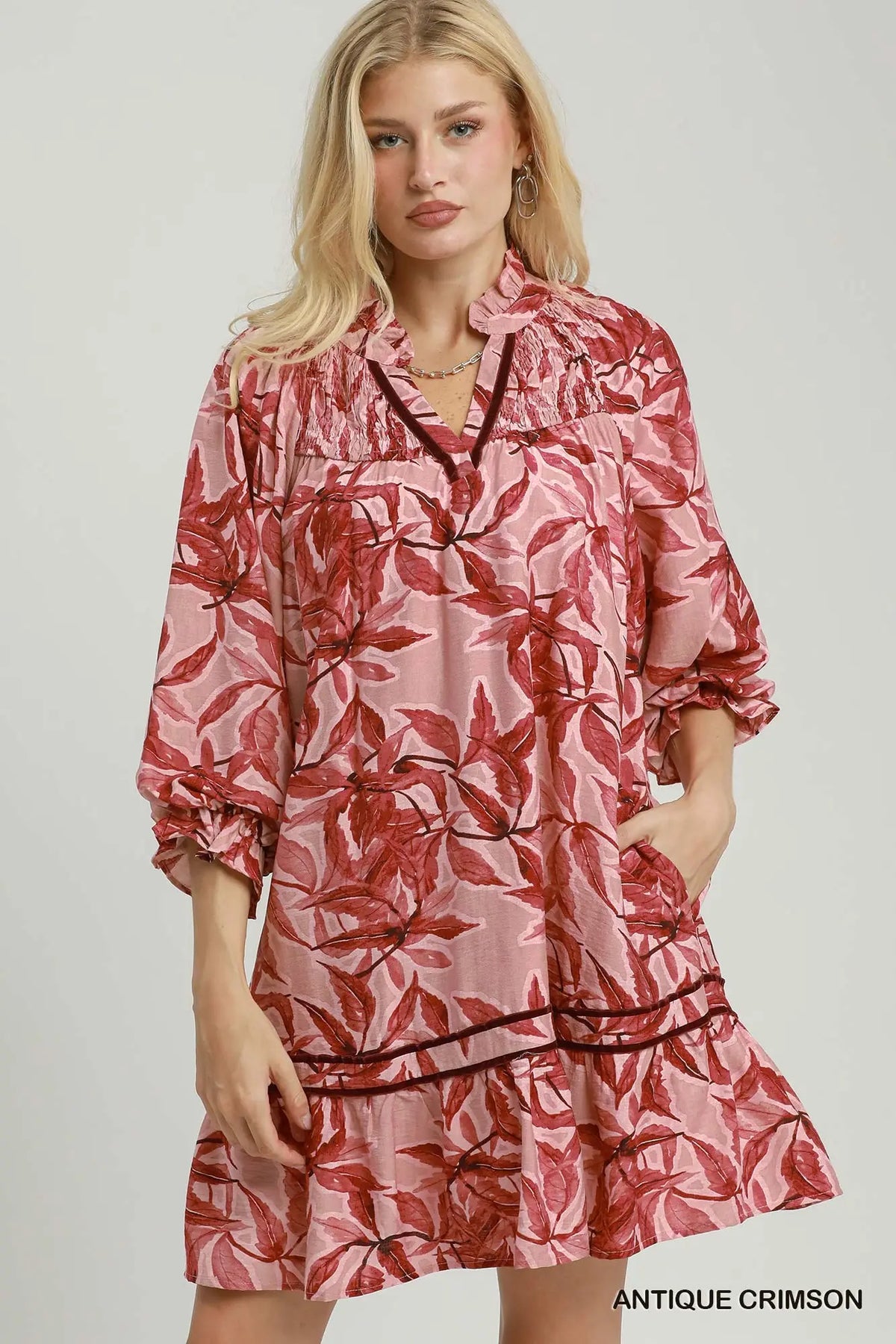 Floral print ruffle dress