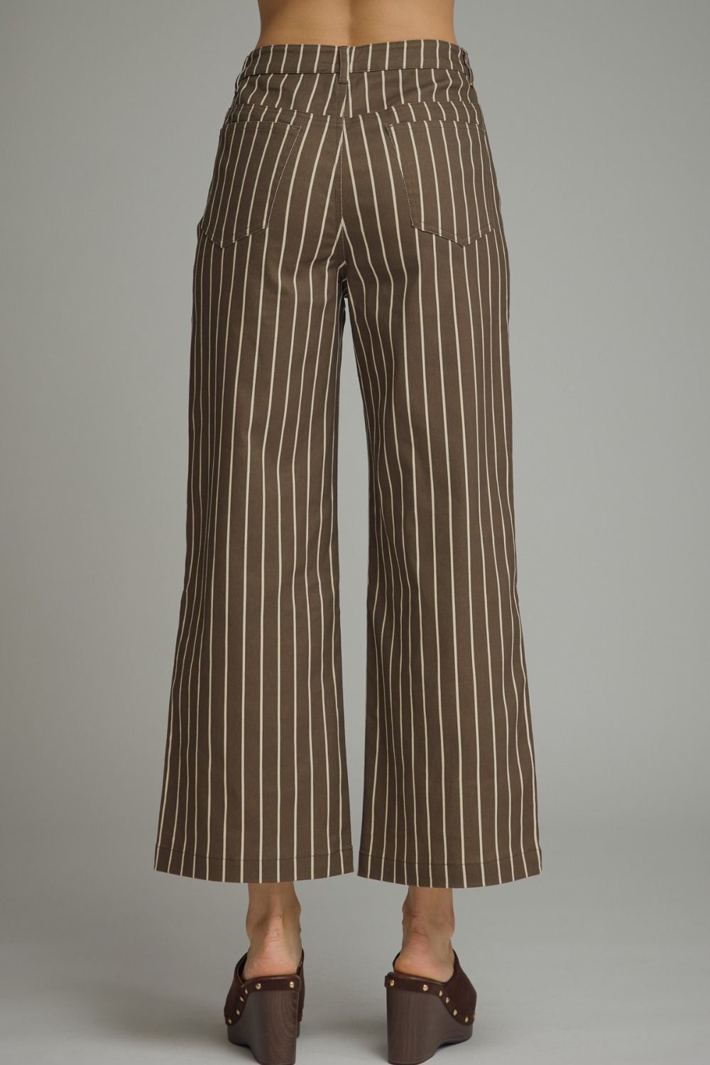 Stripe wide leg pant